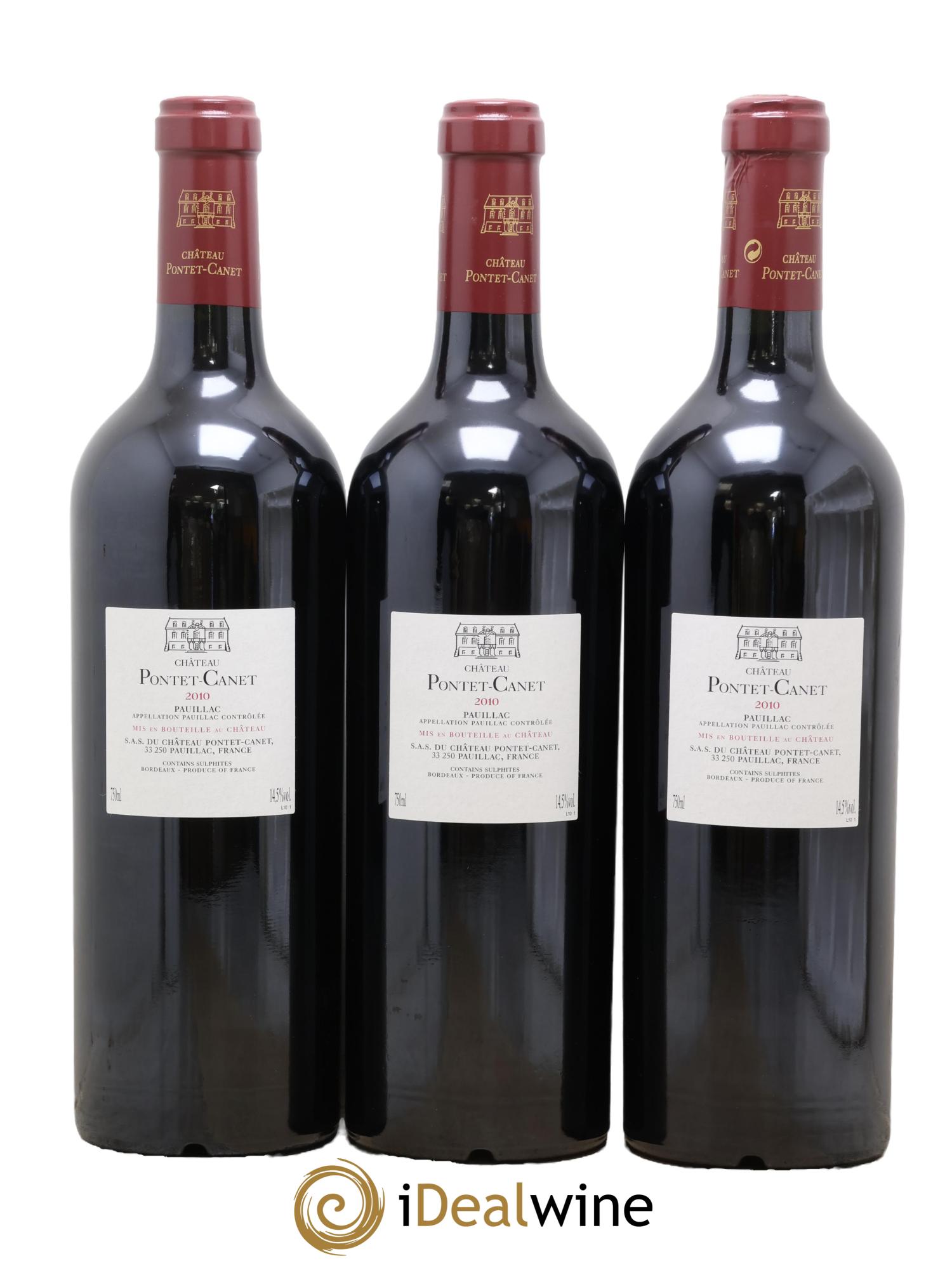 Château Pontet Canet 5ème Grand Cru Classé 2010 - Lot of 3 bottles - 1