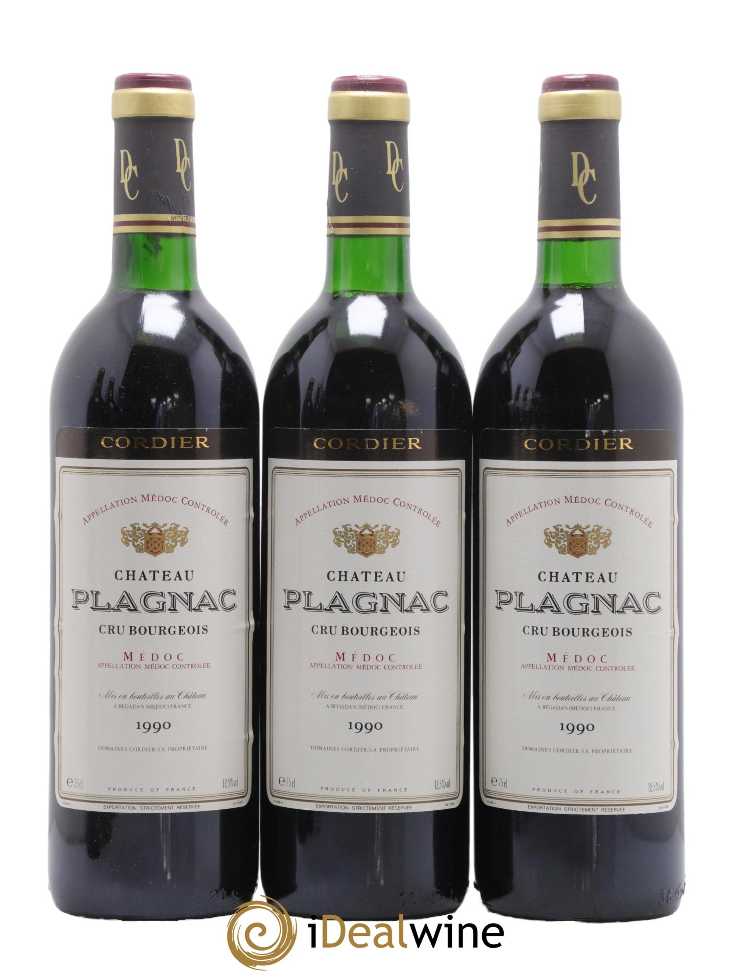 Château Plagnac Cru Bourgeois  1990 - Lot de 6 bouteilles - 1