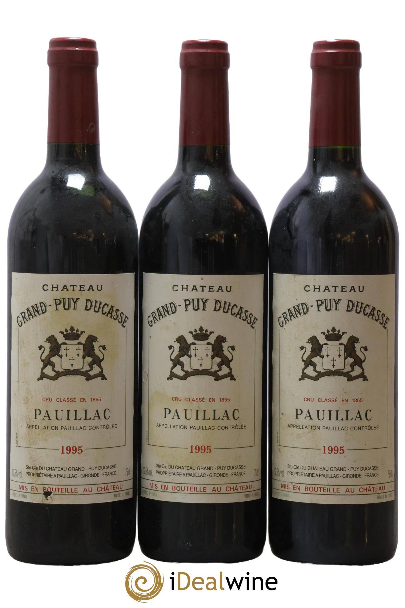 Château Grand Puy Ducasse 5ème Grand Cru Classé 1995 - Lot de 3 bouteilles - 0