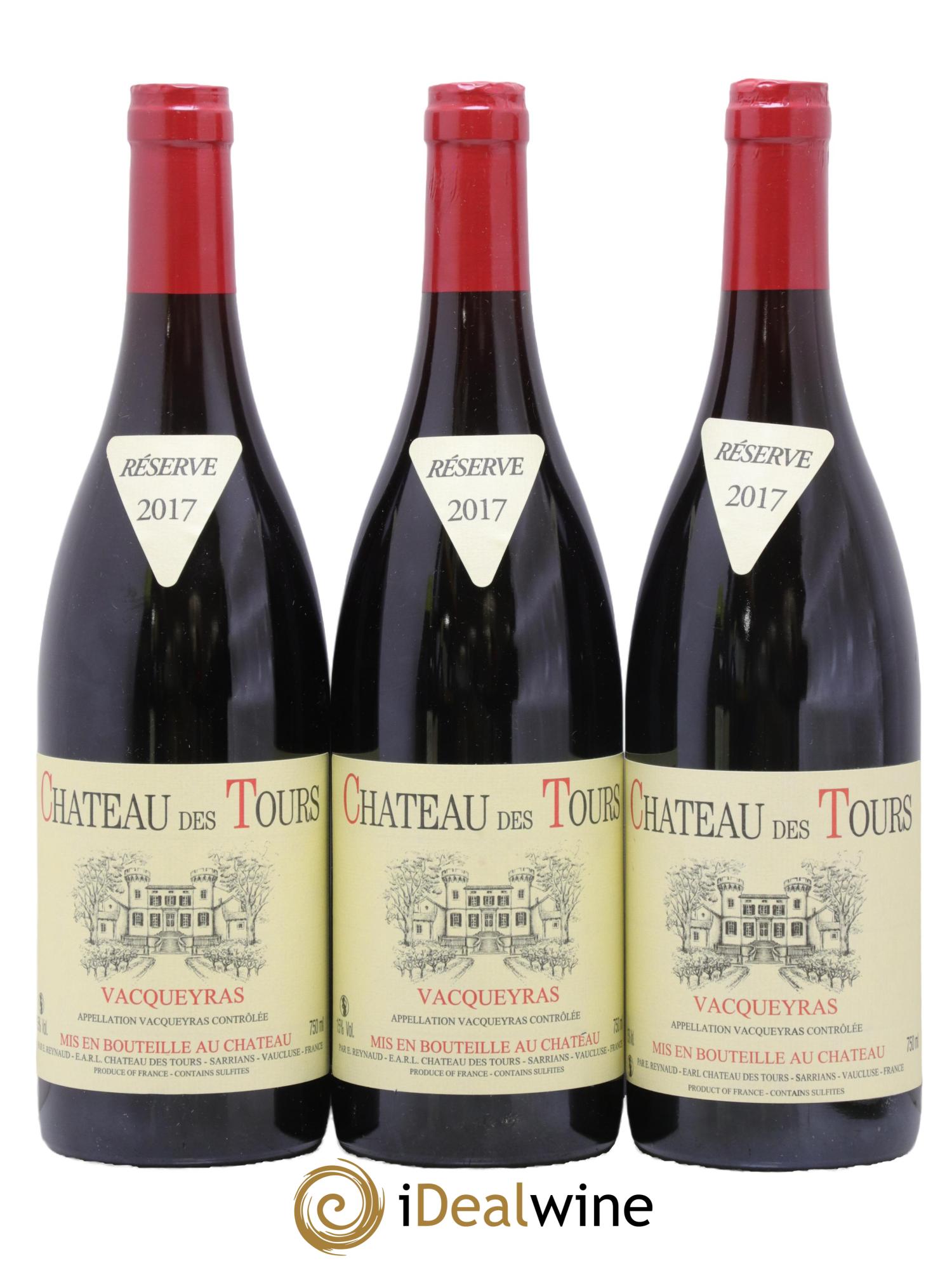 Vacqueyras Château des Tours Emmanuel Reynaud 2017 - Posten von 3 Flaschen - 0