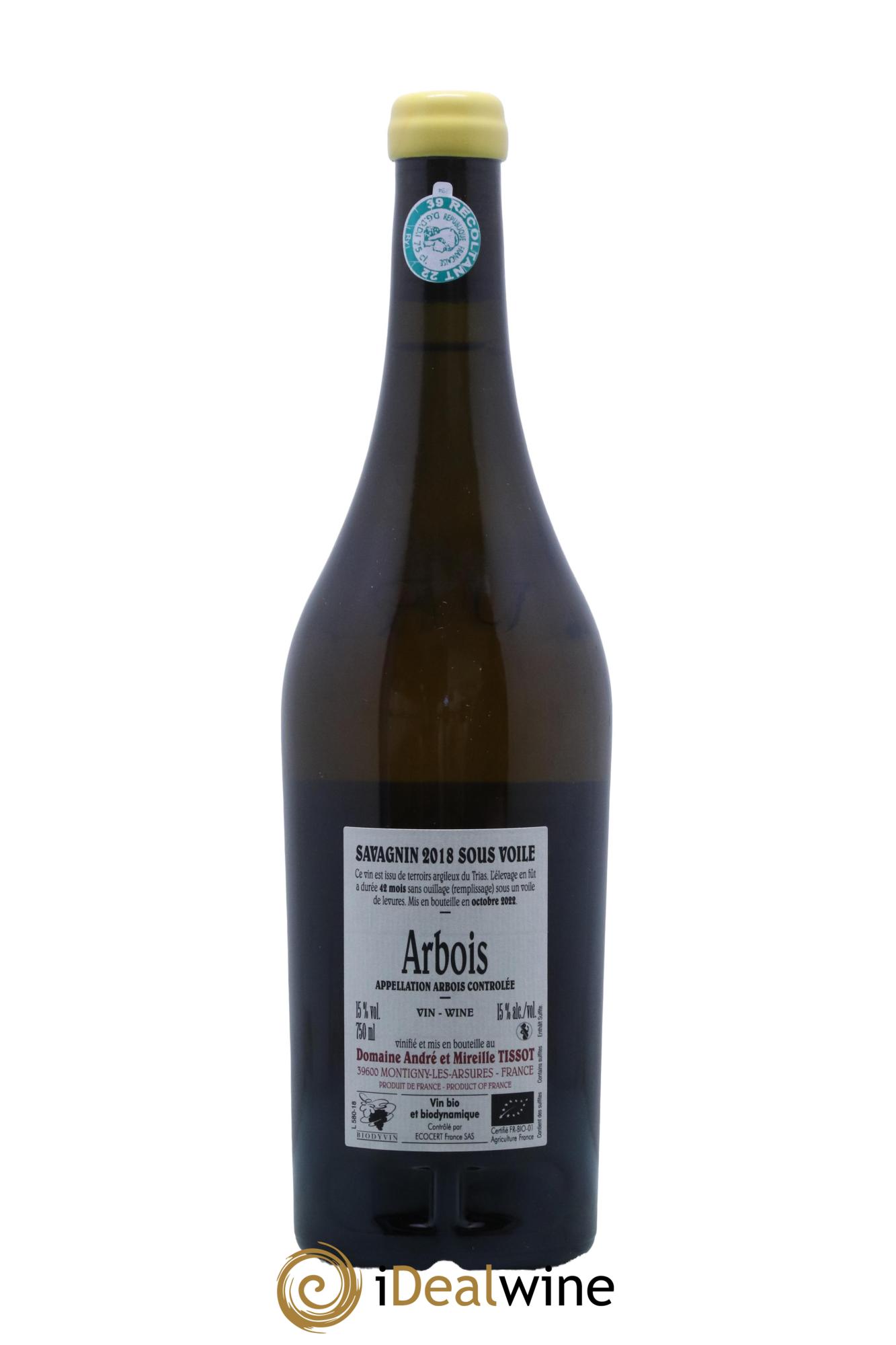 Arbois Savagnin Sous Voile Bénédicte et Stéphane Tissot 2018 - Lot de 1 bouteille - 1