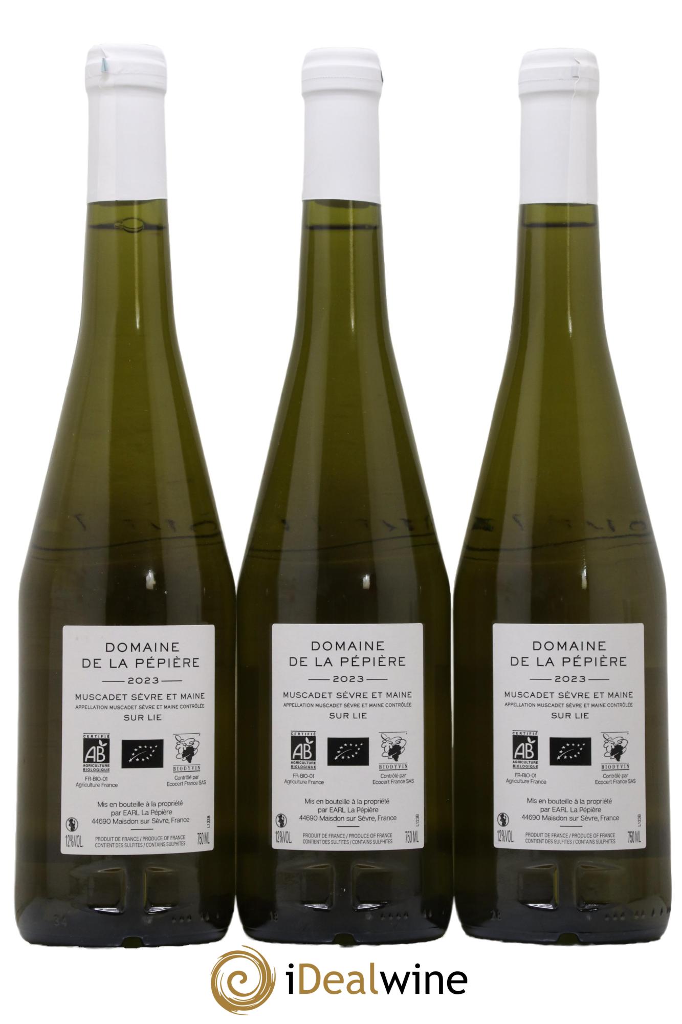 Muscadet-Sèvre-et-Maine sur lie Domaine Pepiere 2023 - Lot de 3 bouteilles - 1