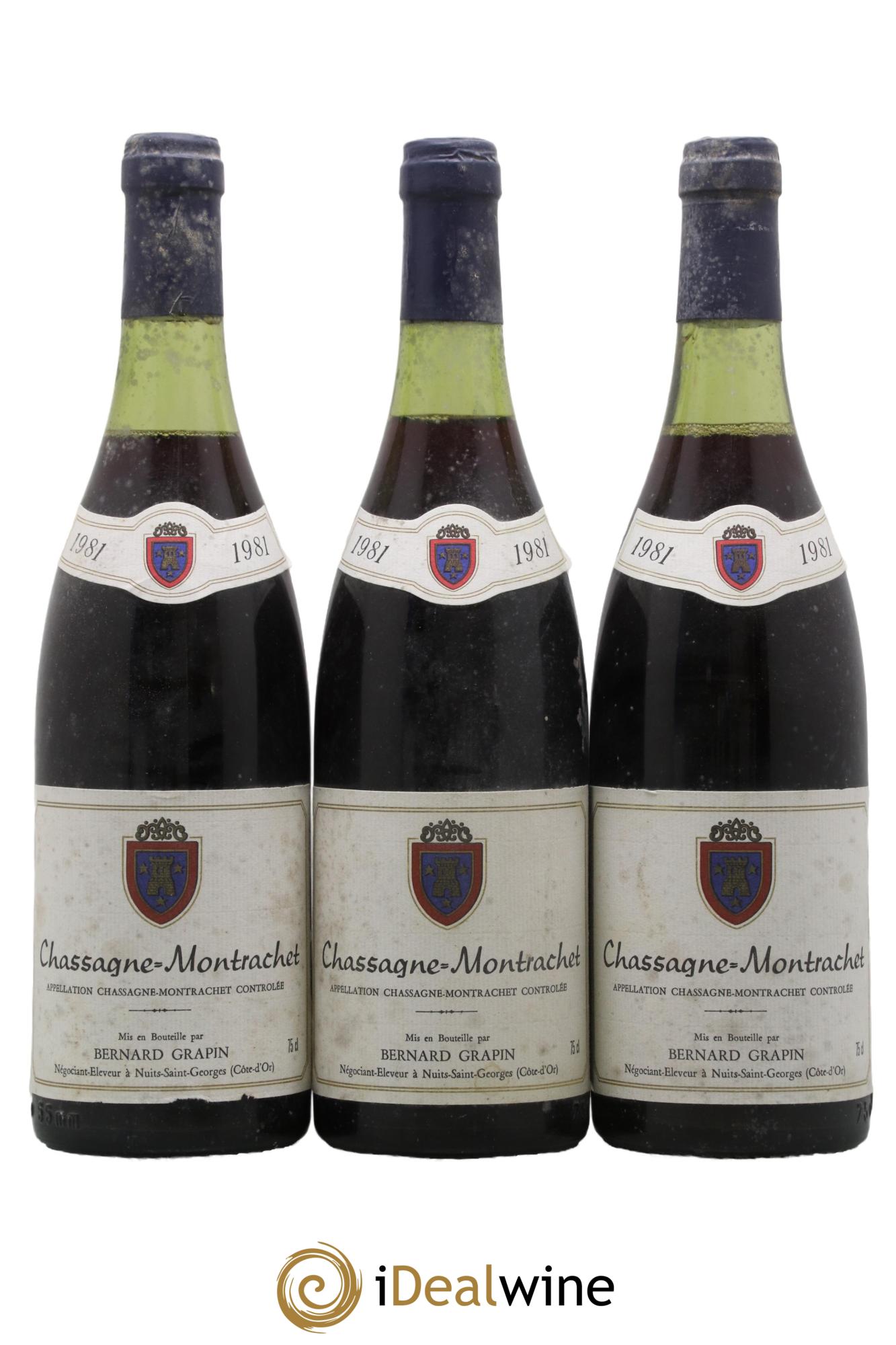 Chassagne-Montrachet Bernard Grapin 1981 - Lot de 3 bouteilles - 0