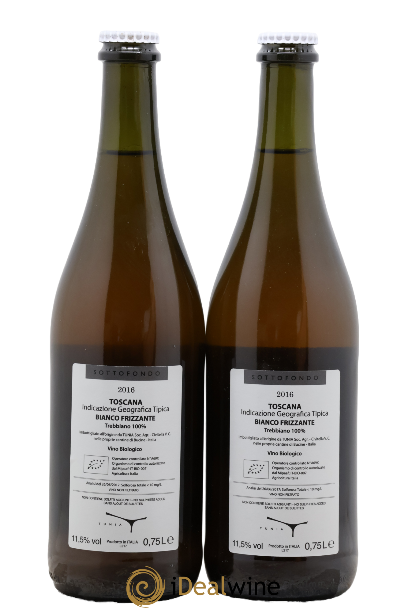 Italie Toscana IGT Sottofondo Tunia 2016 - Lot of 2 bottles - 1