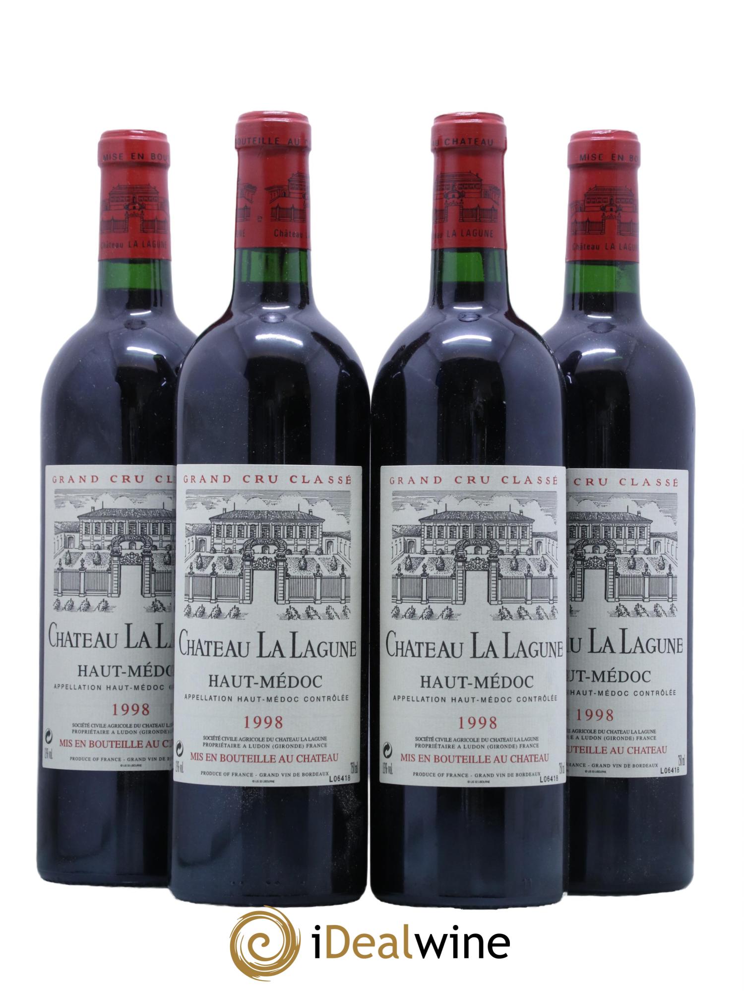 Château la Lagune 3ème Grand Cru Classé 1998 - Lot de 4 bouteilles - 0