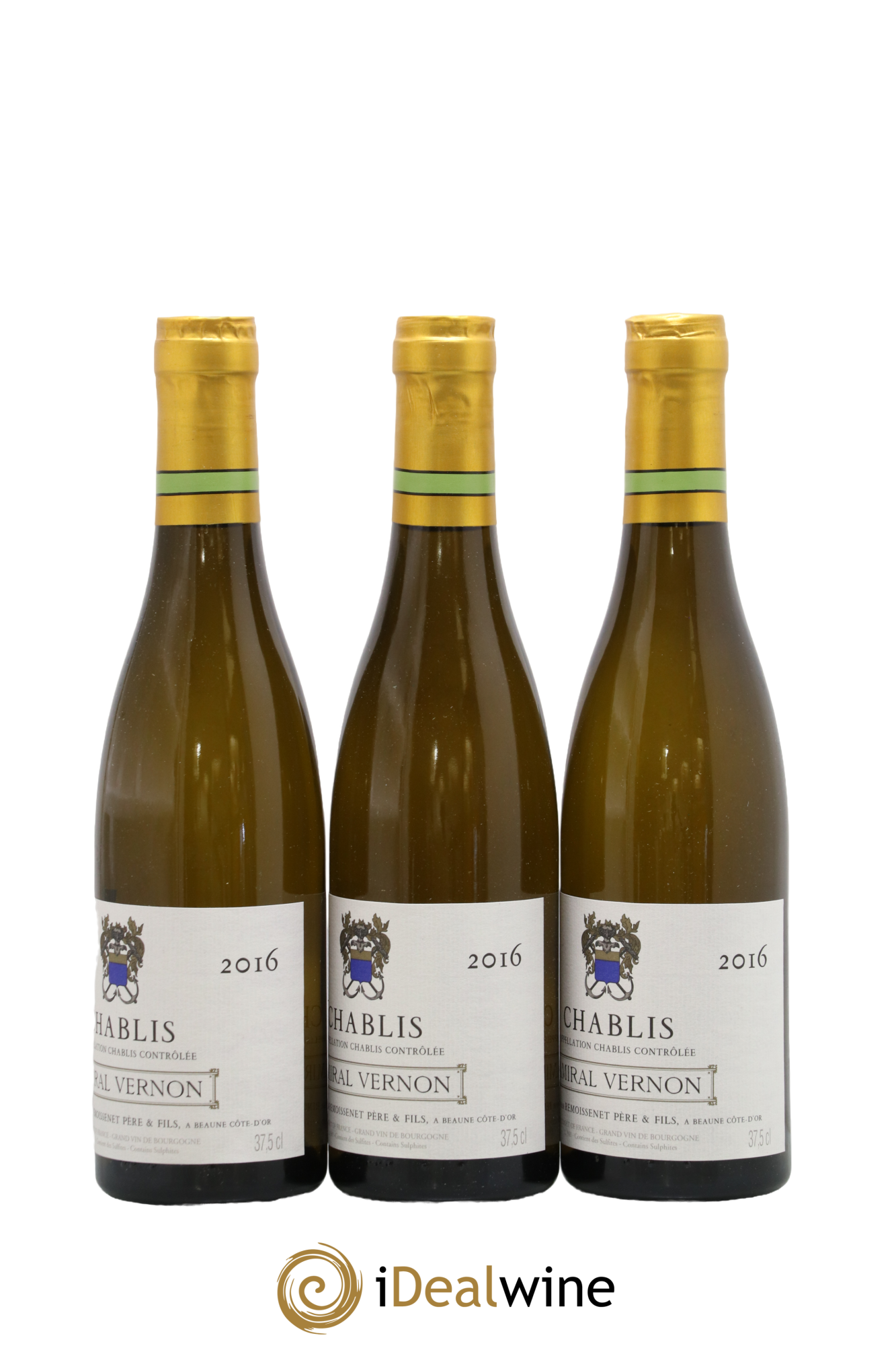 Chablis Amiral Vernon Remoissenet Père et Fils 2016 - Lot de 3 demi bouteilles - 1