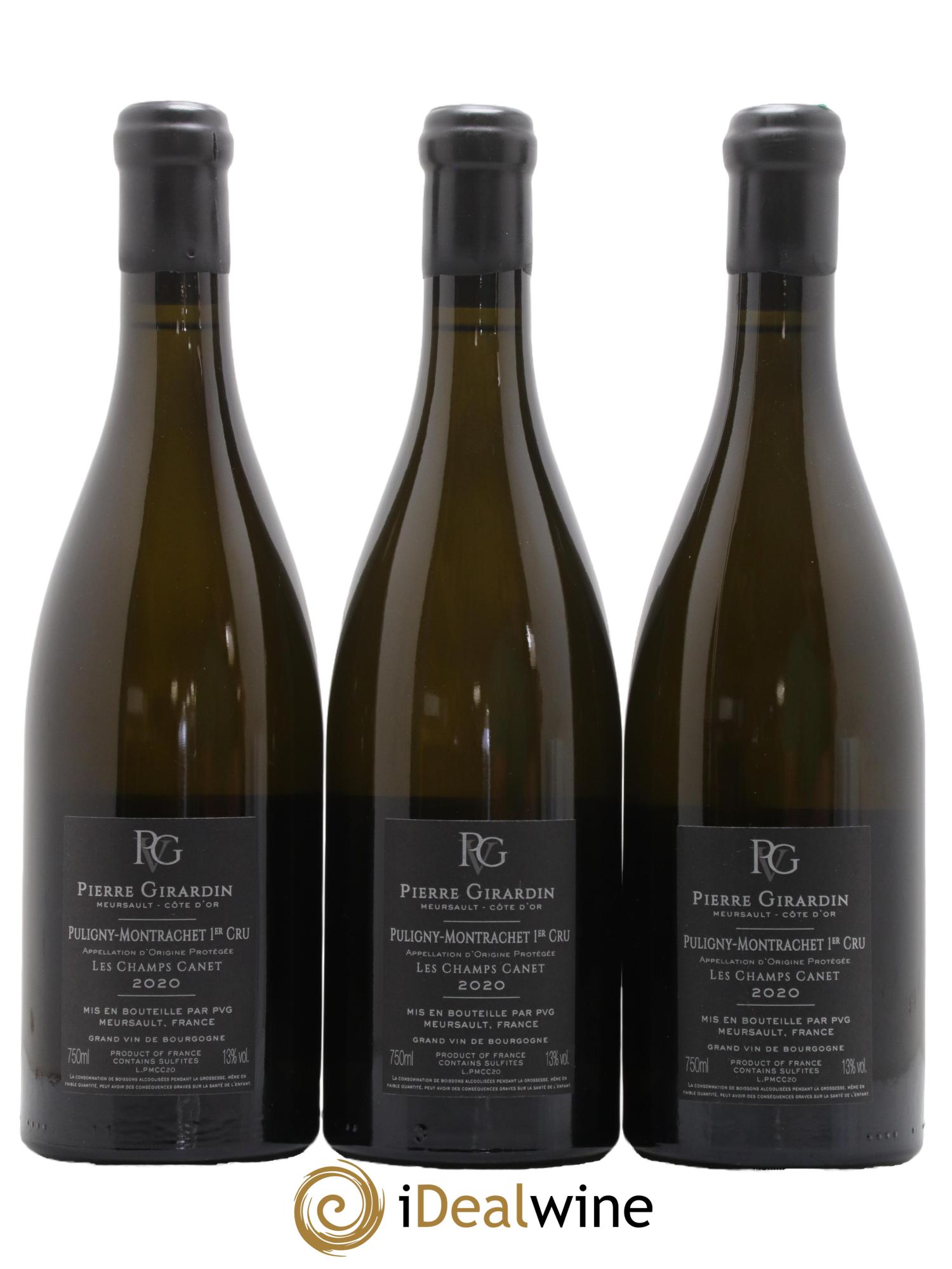 Puligny-Montrachet 1er Cru Les Champs Canets Domaine Pierre Girardin 2020 - Lot de 3 bouteilles - 1