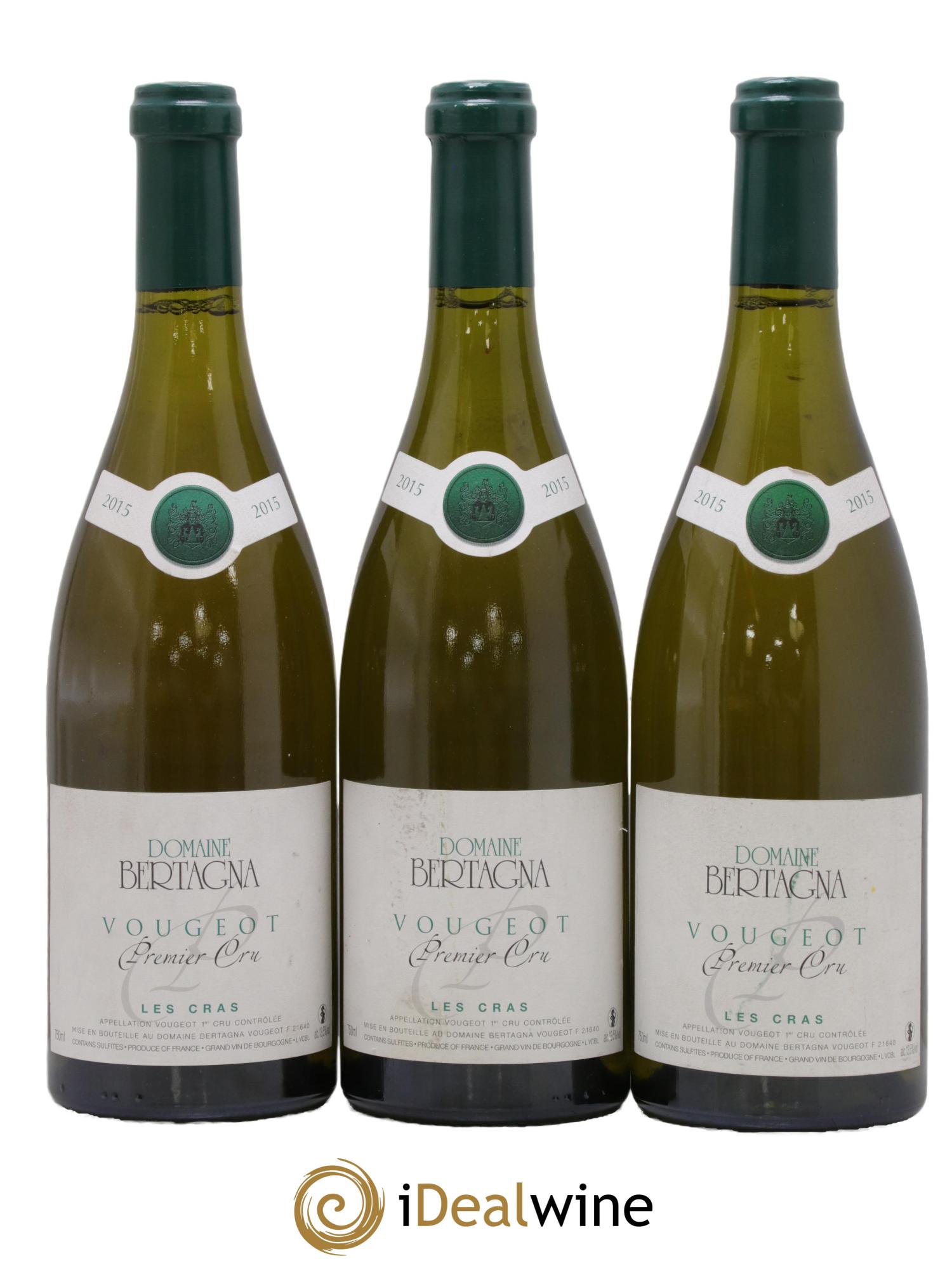 Vougeot 1er Cru Les Cras Bertagna 2015 - Lot de 3 bouteilles - 0