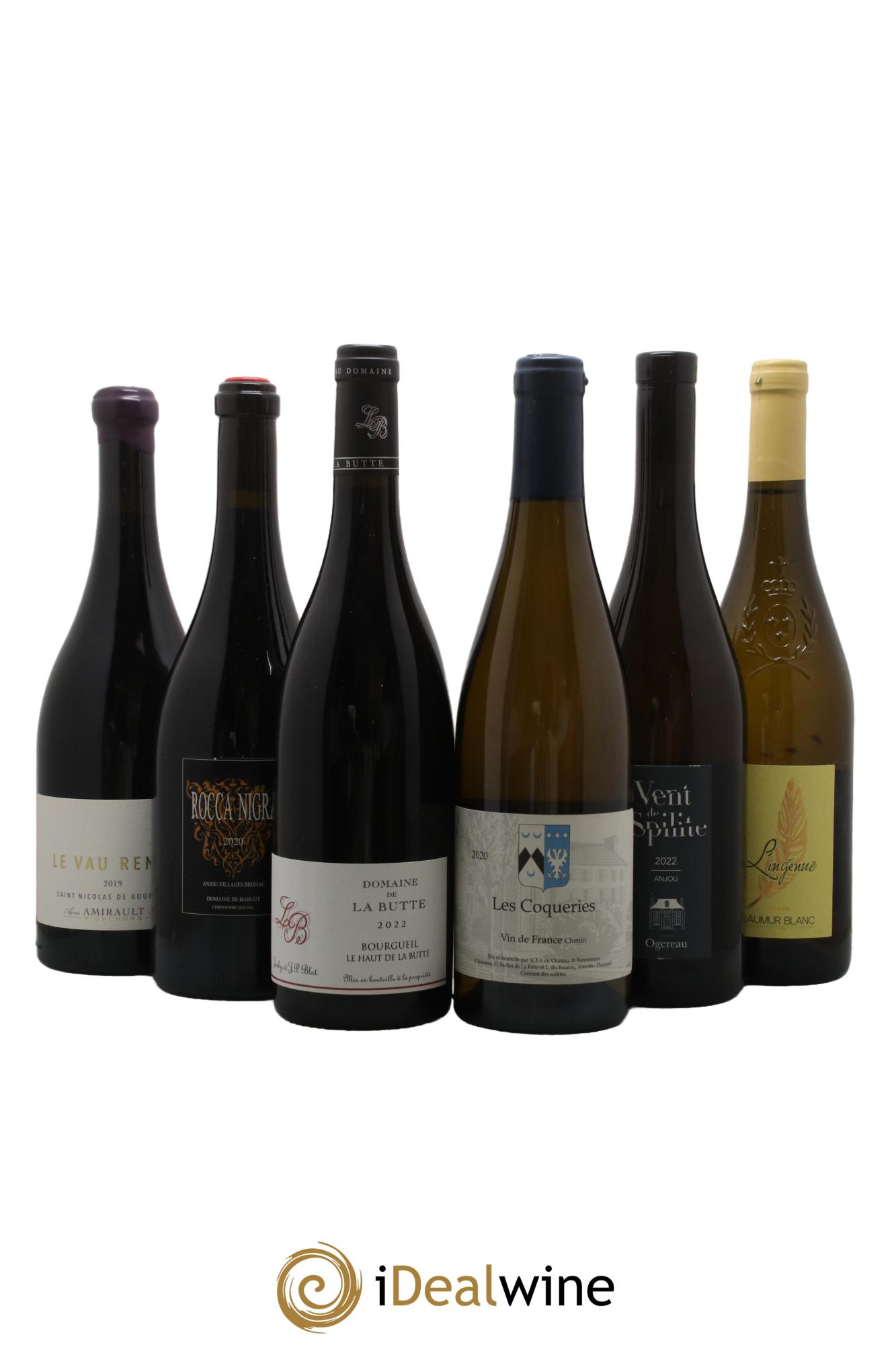 Assortiment de vins d'Anjou noir - Saumur - Bourgueil N°7 - Lot of 6 bottles - 0