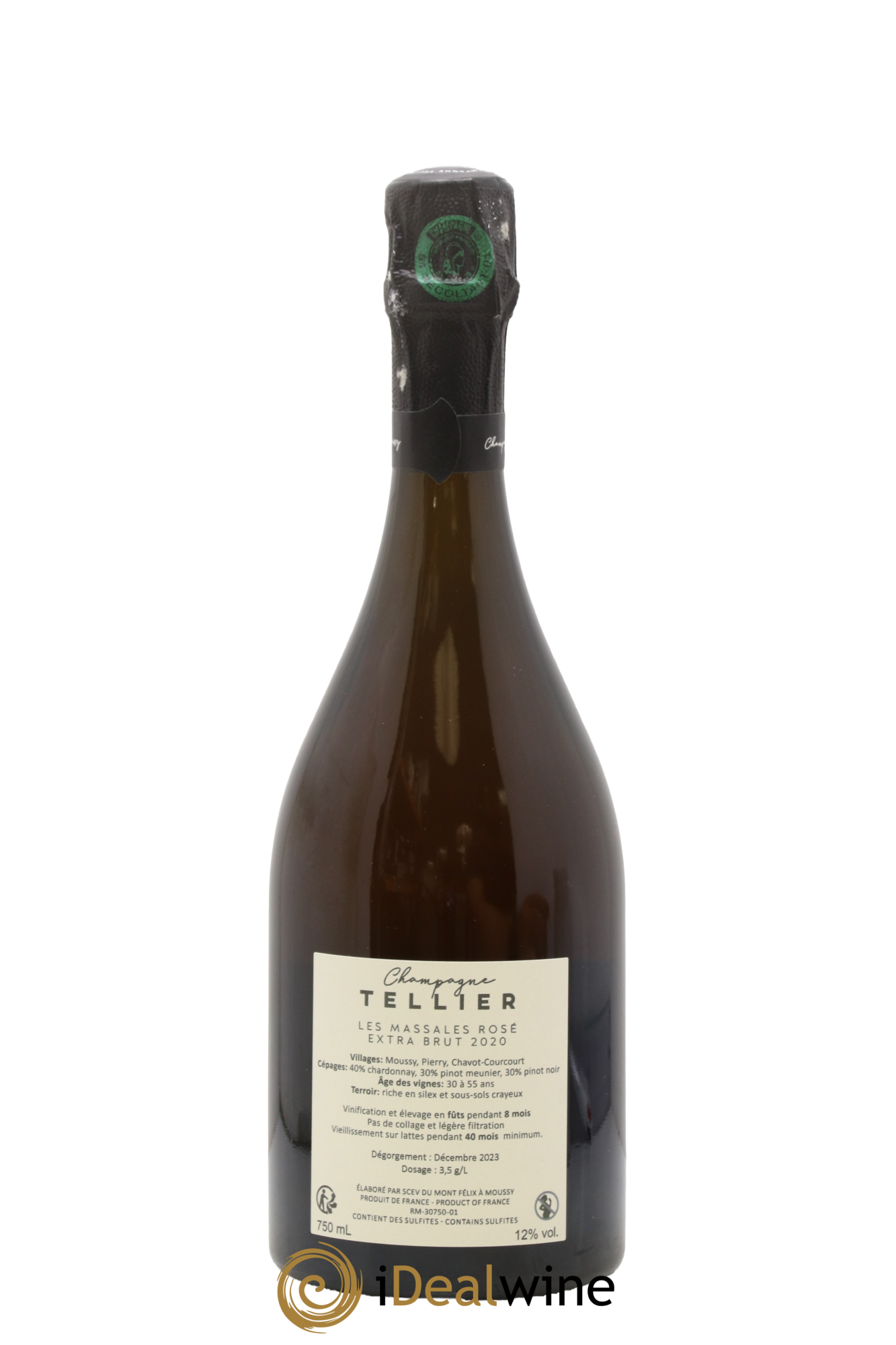 Champagne - Extra Brut Les Massales Tellier 2020 - Lot de 1 bouteille - 1