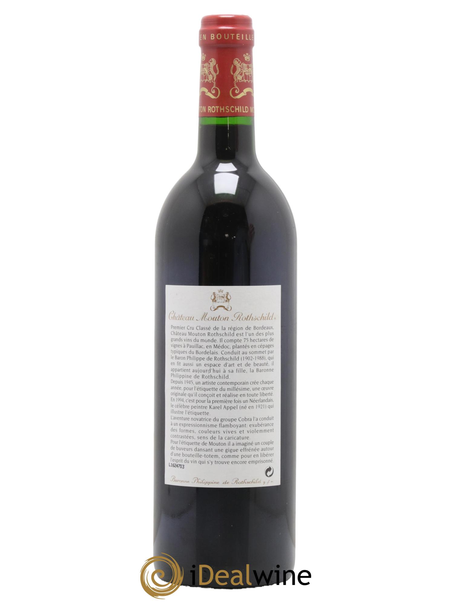 Château Mouton Rothschild 1er Grand Cru Classé 1994 - Lot de 1 bouteille - 1