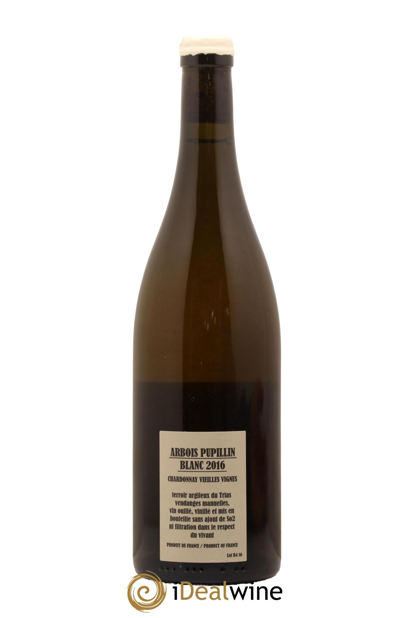 Arbois-Pupillin Chardonnay Vieilles vignes Adeline Houillon & Renaud Bruyère 2016 - Lot de 1 bouteille - 1