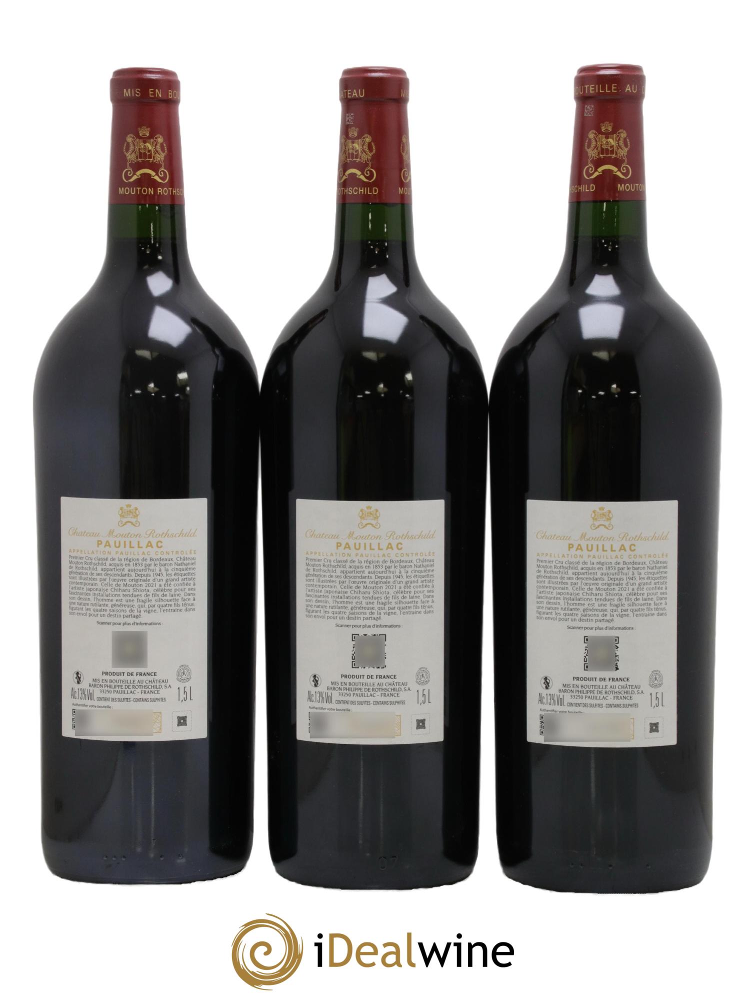 Château Mouton Rothschild 1er Grand Cru Classé  2021 - Lot of 3 magnums - 1