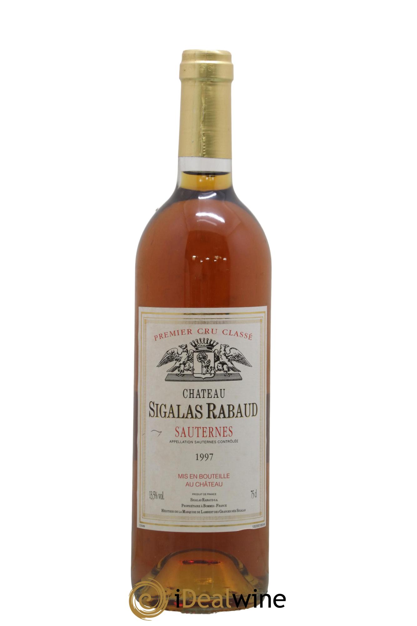 Château Sigalas Rabaud 1er Grand Cru Classé 1997 - Lot de 1 bouteille - 0