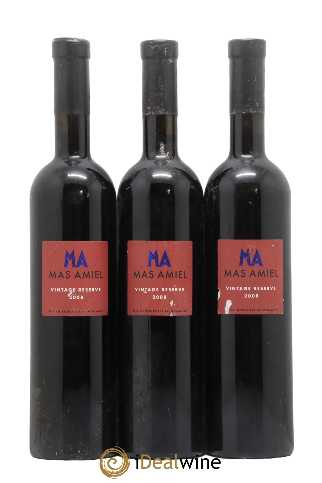 Maury Mas Amiel Vintage Réserve 2008 - Lot de 3 bouteilles - 0