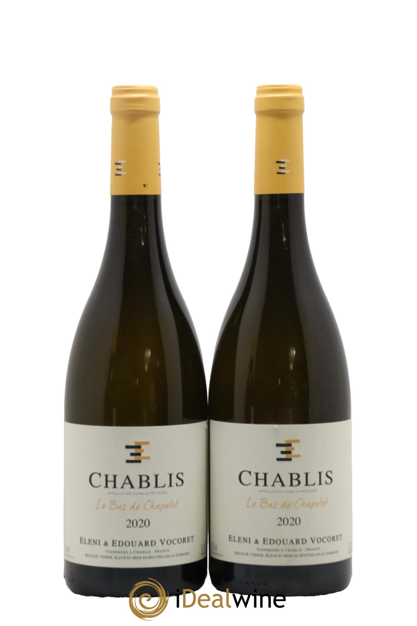 Chablis Le Bas de Chapelot Vocoret & Fils 2020 - Lot de 2 bouteilles - 0