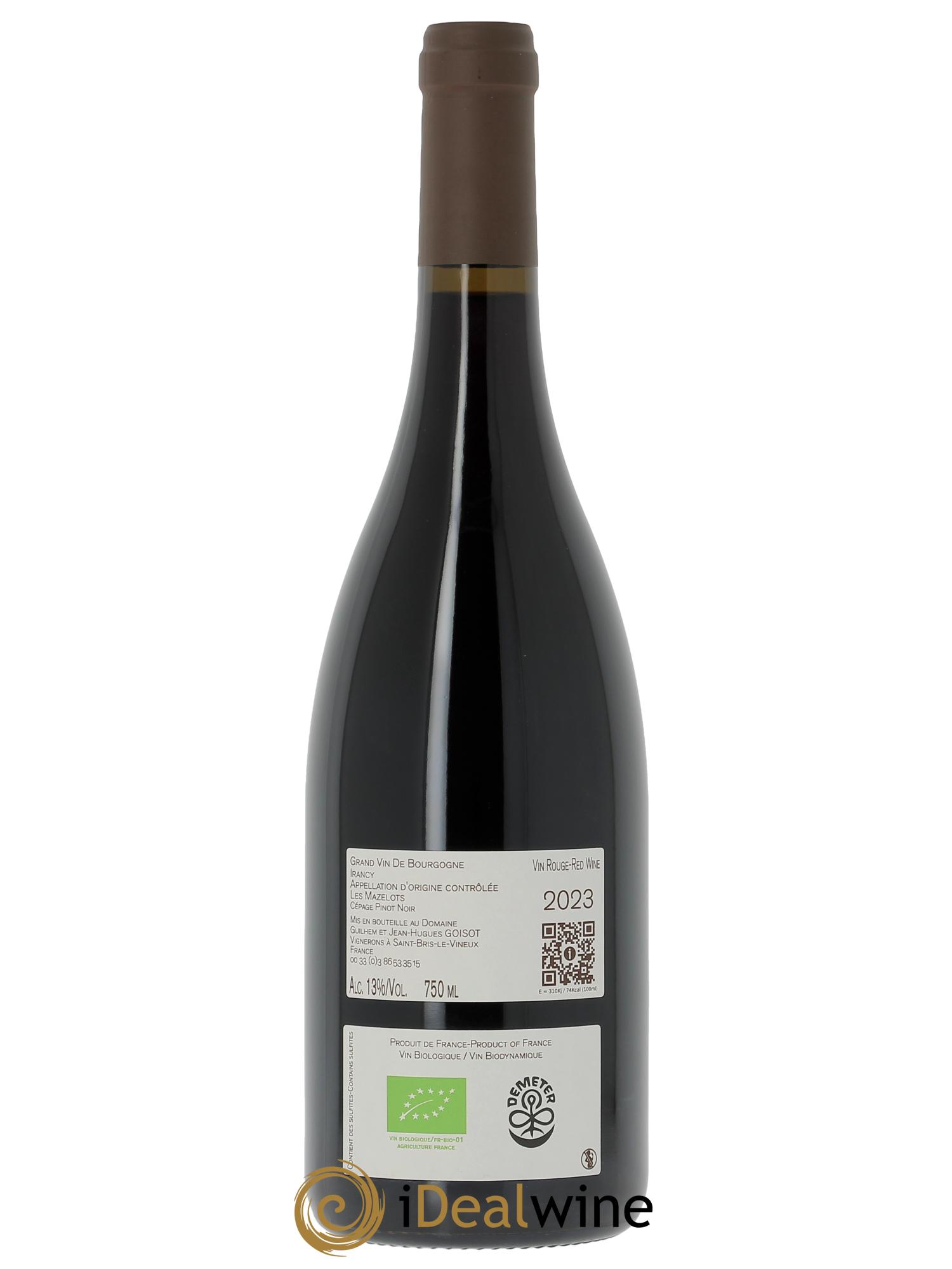 Irancy Les Mazelots Goisot  2023 - Lot of 1 bottle - 1