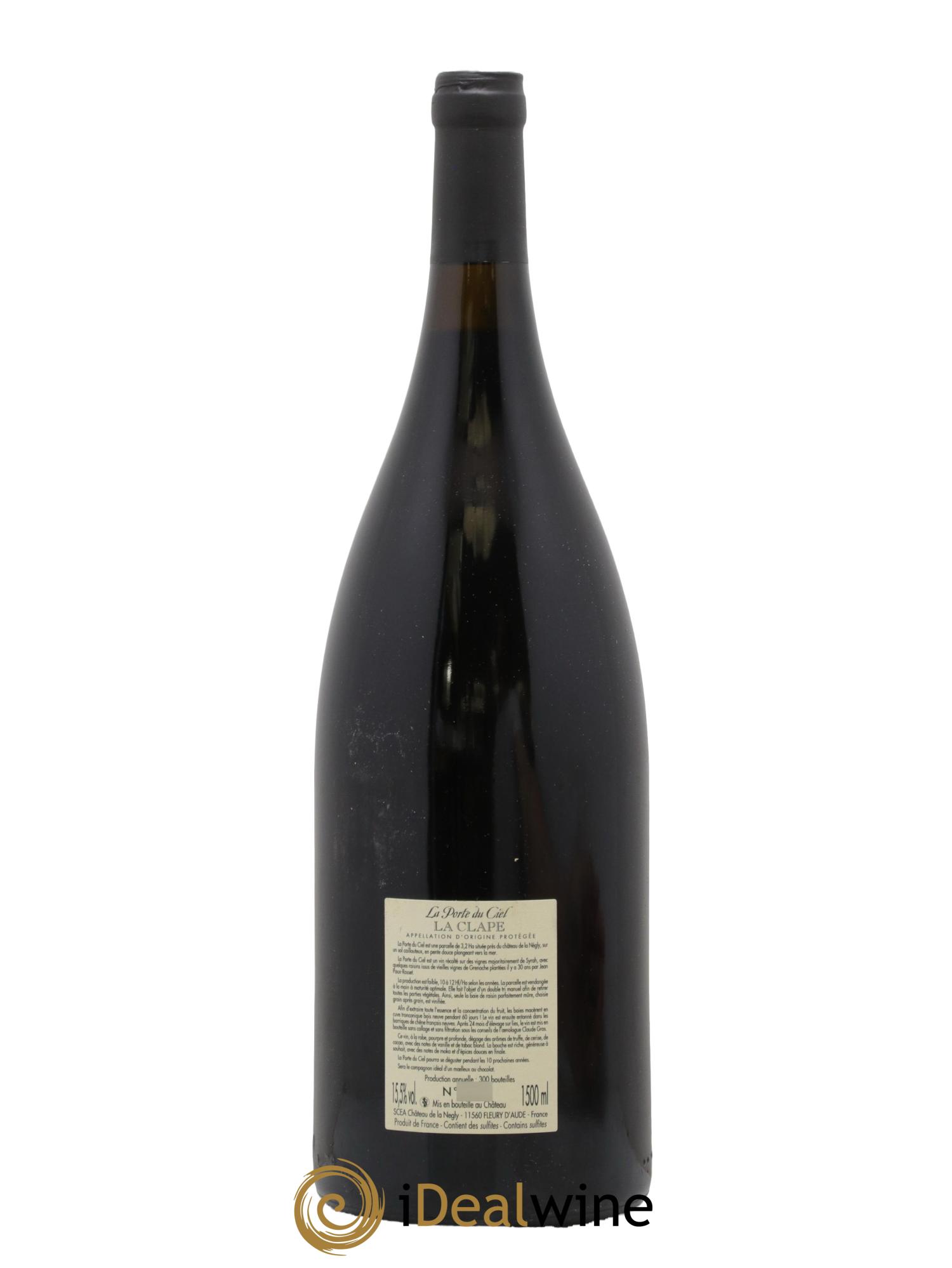 La Clape Château de La Négly La Porte du Ciel Jean Paux-Rosset  2015 - Posten von 1 Magnum - 2