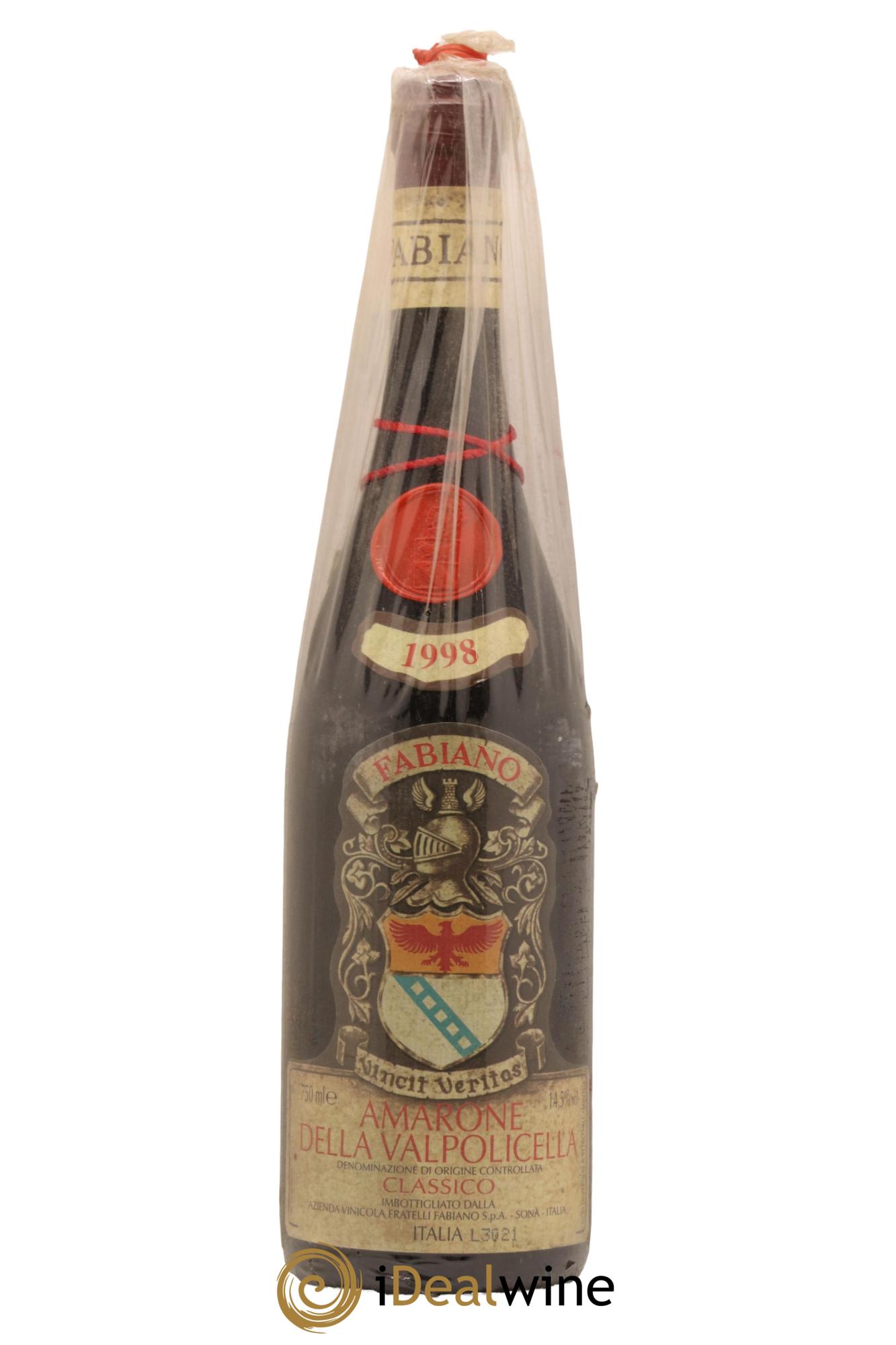 Amarone della Valpolicella DOC Classico Fabiano 1998 - Lotto di 1 bottiglia - 0