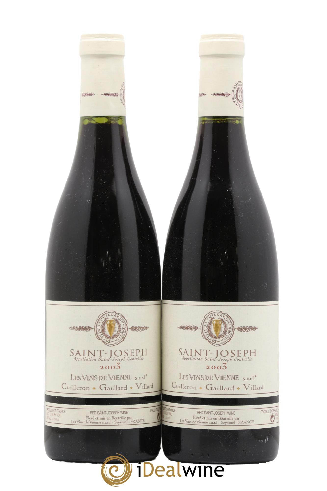 Saint-Joseph Cuilleron Gaillard Villard 2003 - Lot de 2 bouteilles - 0