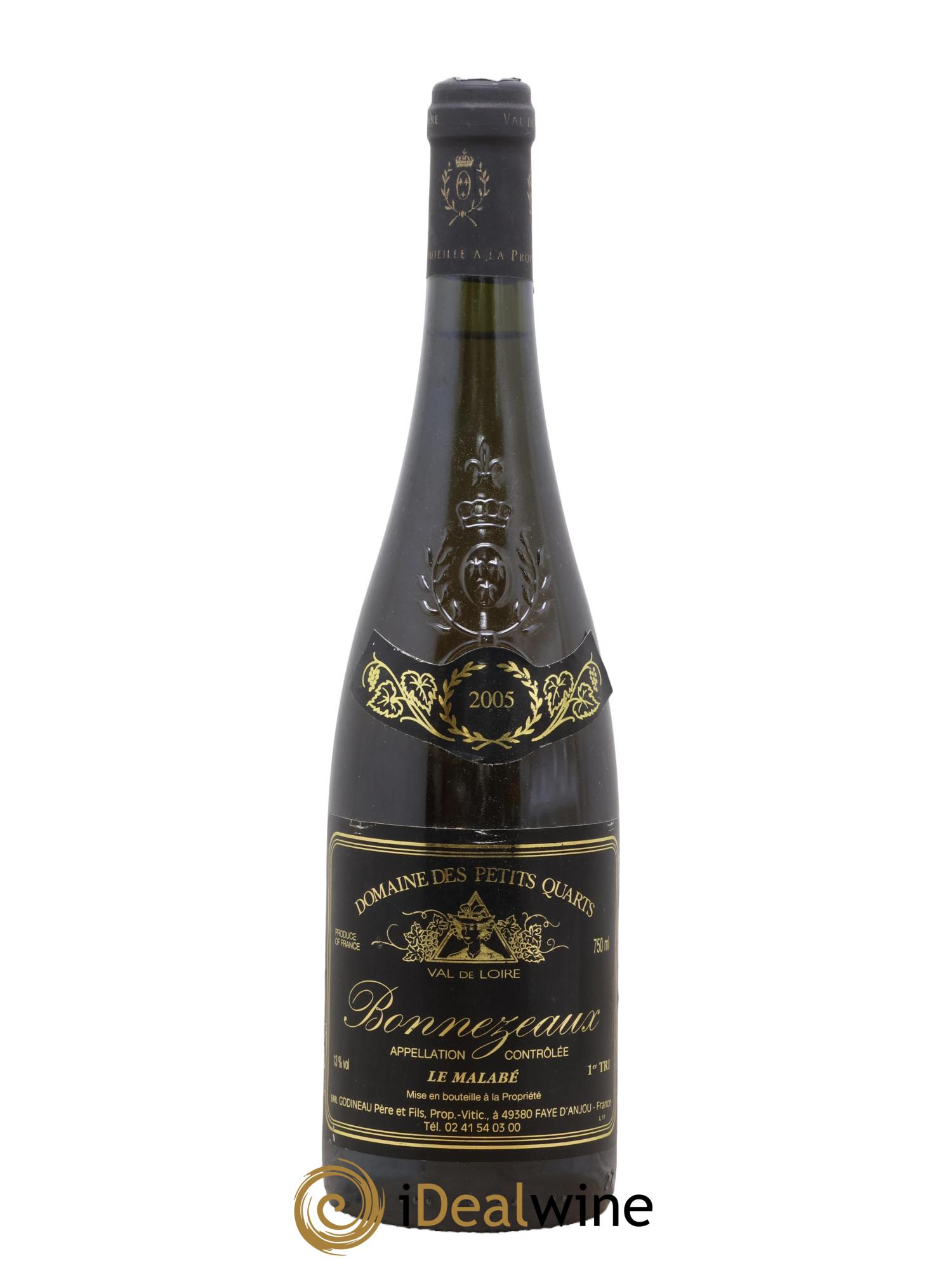 Bonnezeaux Le Malabbé 1er Tri Domaine Des Petits Quarts 2005 - Lot de 1 bouteille - 0