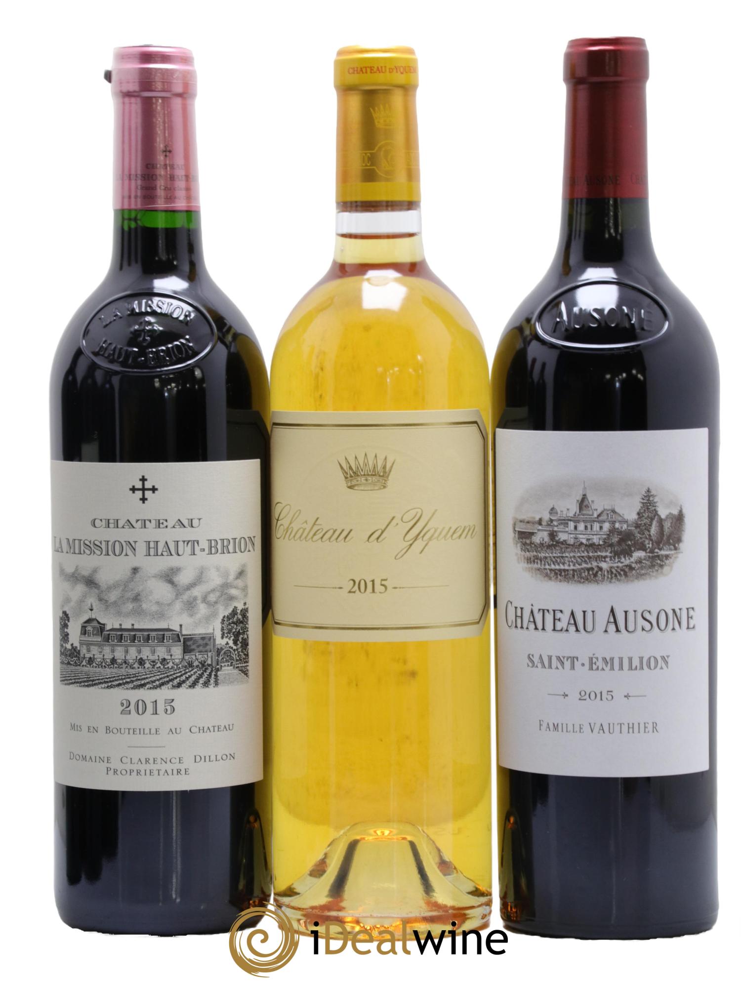 Caisse Collection Duclot  PETRUS - MARGAUX - LAFITE - MOUTON ROTHSCHILD - HAUT-BRION - CHEVAL BLANC - MISSION HAUT-BRION - AUSONE - YQUEM 2015 - Lot of 9 bottles - 5