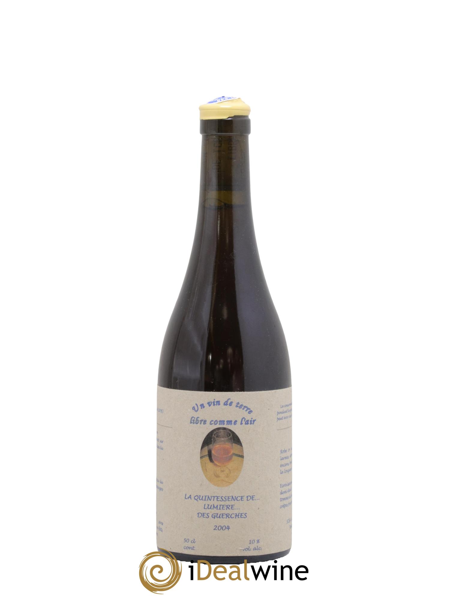 Vin de France Le Quintessence de Lumiere des Guerches Un Vin de Terre Libre Comme l'Air Josette Medau et Pierre Weyand 2004 - Lot de 1 format 50cl - 0