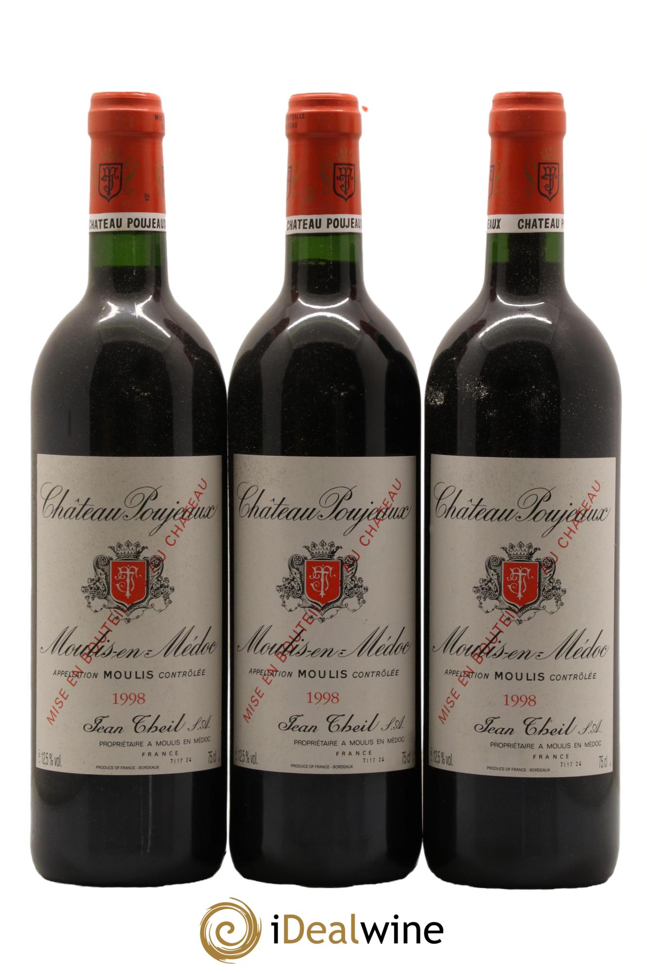 Château Poujeaux 1998 - Lot de 12 bouteilles - 1