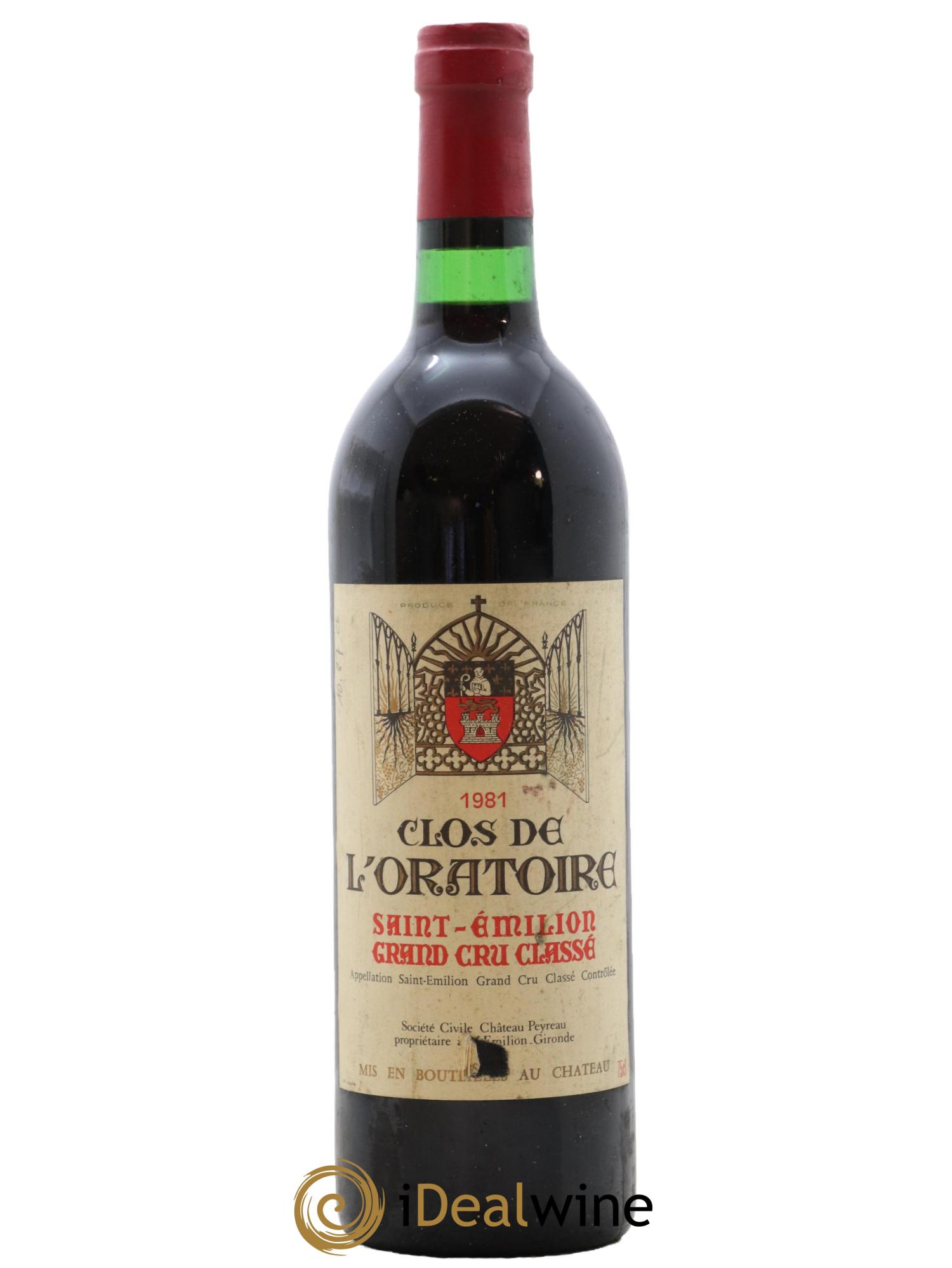 Clos de l'Oratoire Grand Cru Classé 1981 - Lot de 1 bouteille - 0