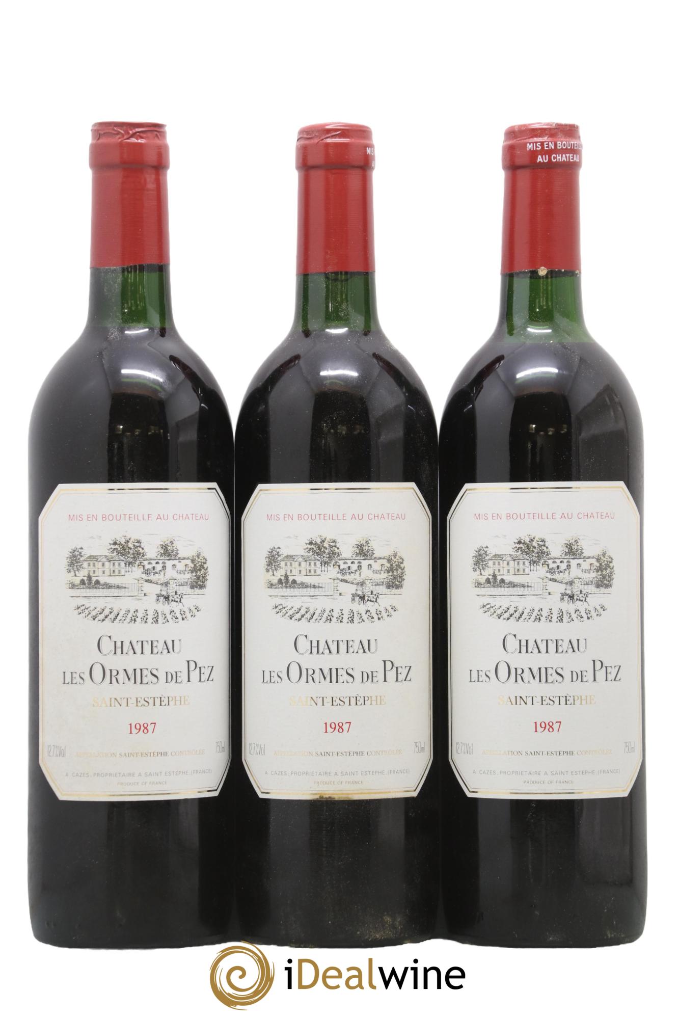 Château les Ormes de Pez 1987 - Lot of 3 bottles - 0