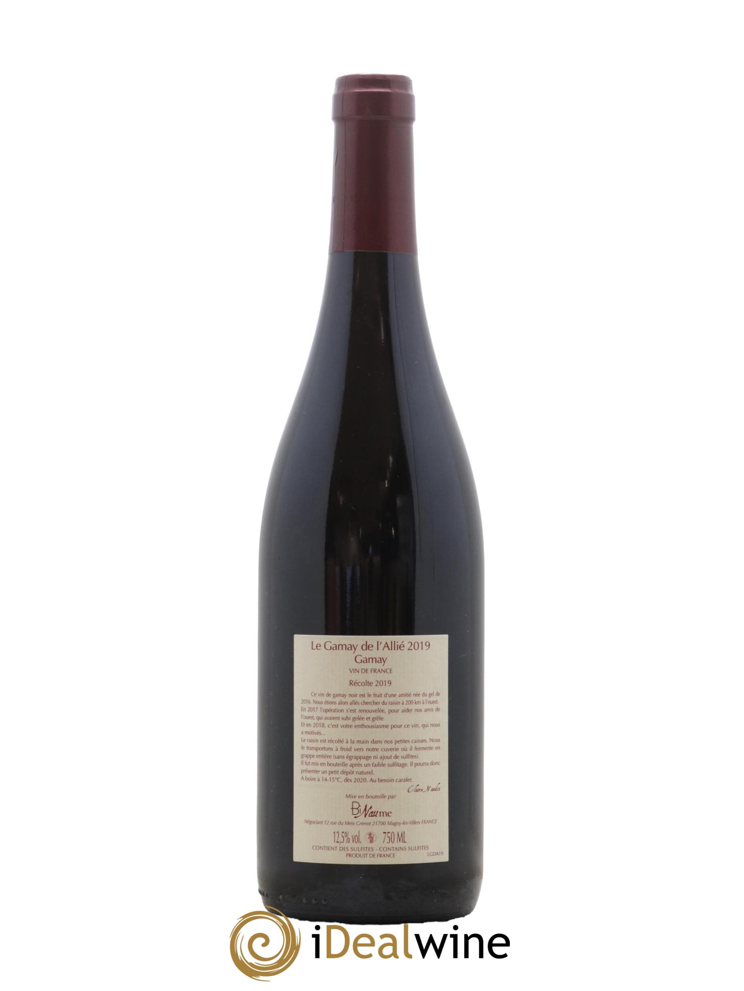 Vin de France Le Gamay de l'Allié Binaume Bizot-Naudin 2019 - Lot of 1 bottle - 1