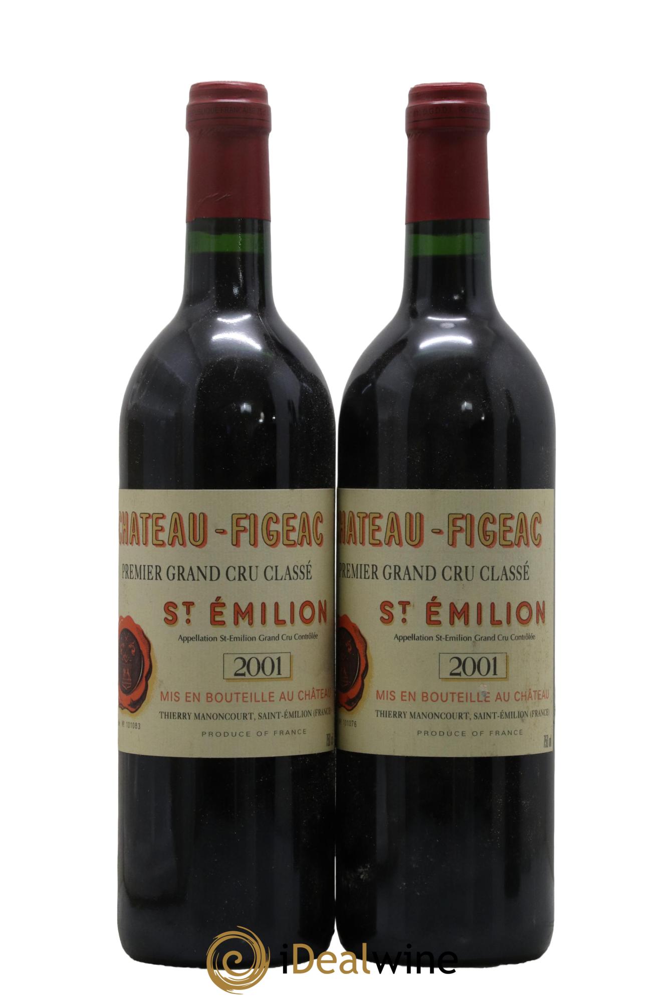 Château Figeac 1er Grand Cru Classé A 2001 - Lot of 2 bottles - 0