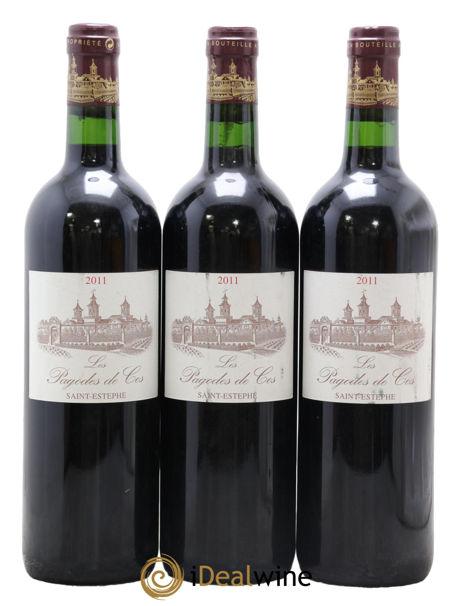 Les Pagodes de Cos Second Vin 2011 - Posten von 3 Flaschen - 0