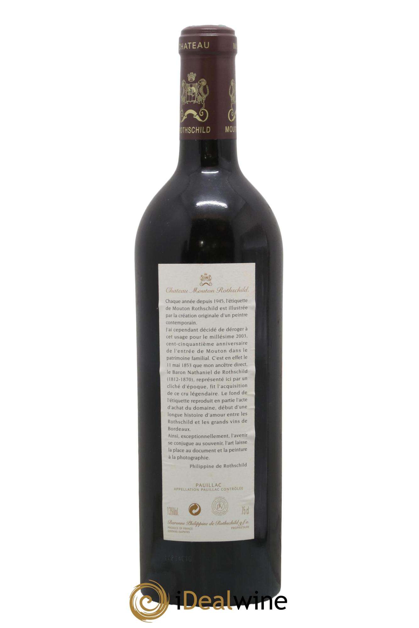 Château Mouton Rothschild 1er Grand Cru Classé 2003 - Lot of 1 bottle - 1