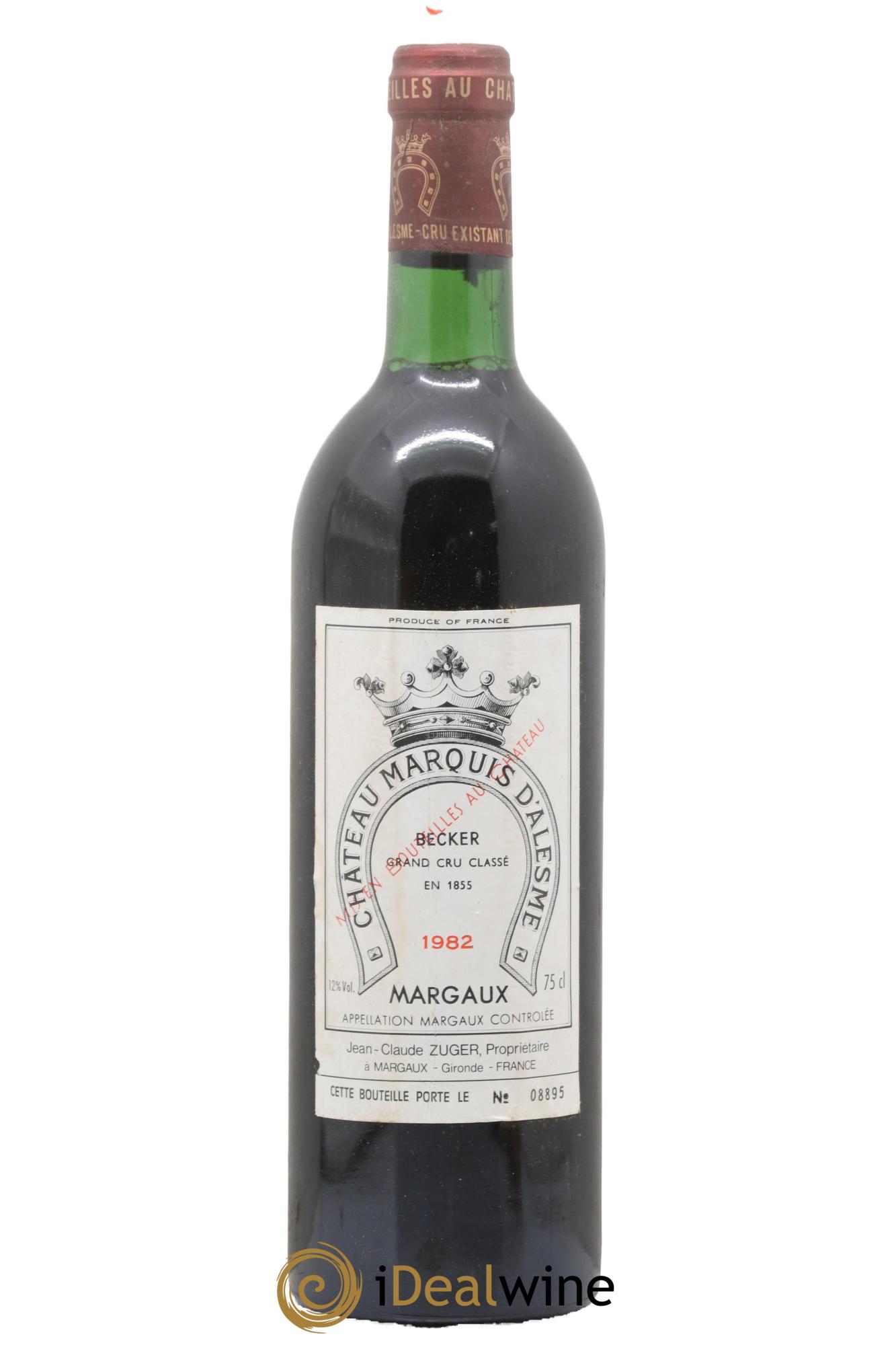 Château Marquis d'Alesme 1982 - Lot de 1 bouteille - 0