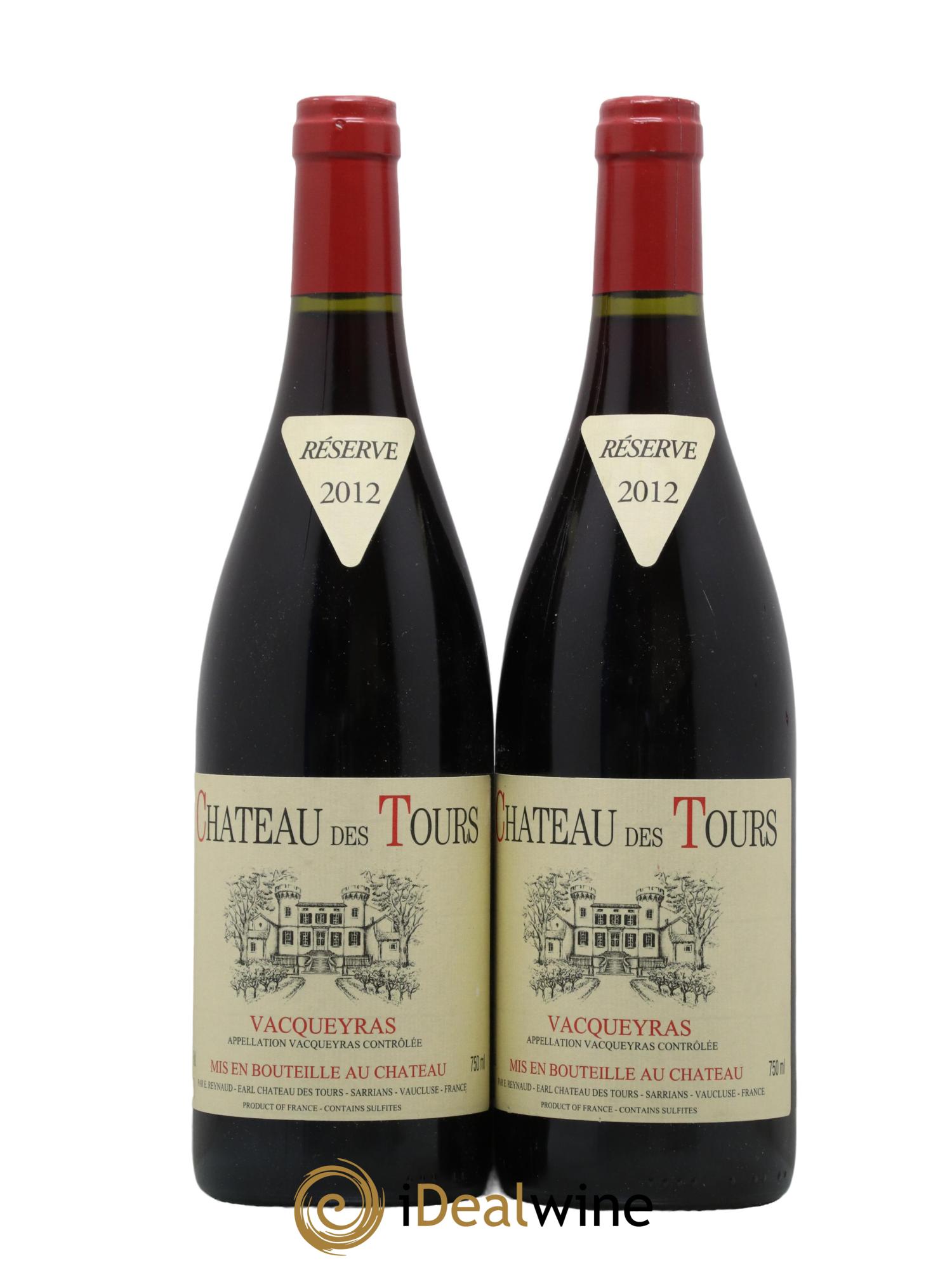 Vacqueyras Château des Tours Emmanuel Reynaud 2012 - Lot de 2 bouteilles - 0