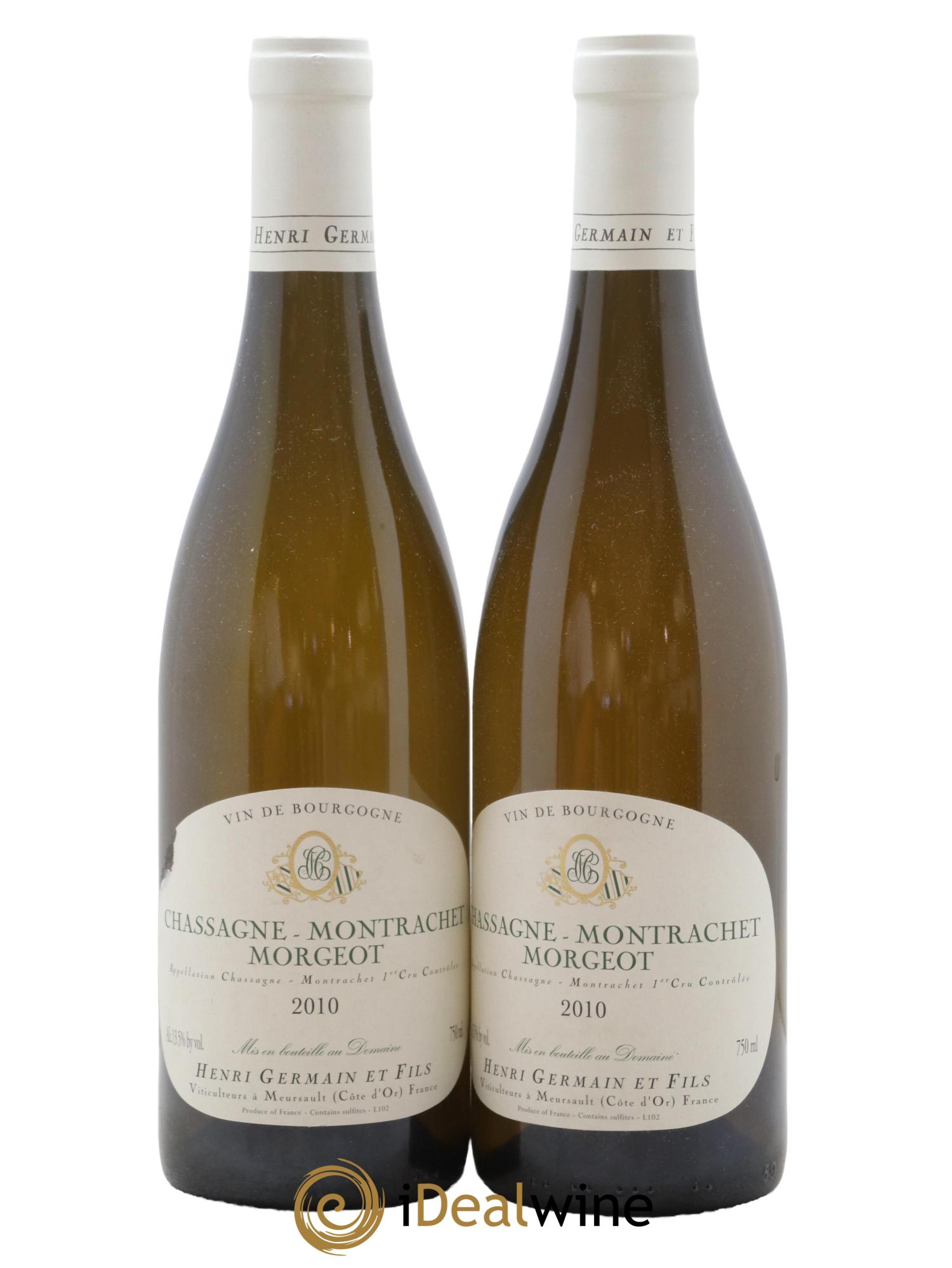 Chassagne-Montrachet 1er Cru Morgeot Henri Germain 2010 - Lot de 2 bouteilles - 0