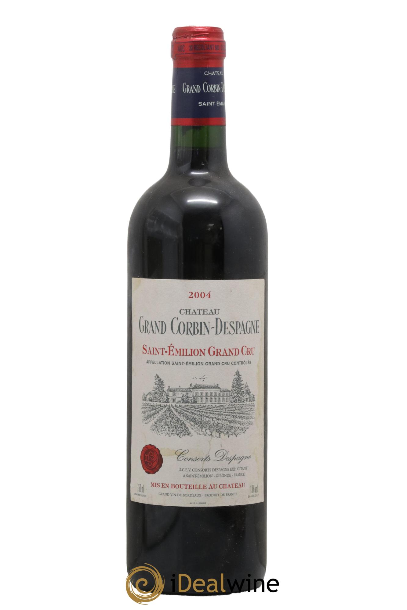 Château Grand Corbin Despagne Grand Cru Classé 2004 - Lot de 1 bouteille - 0