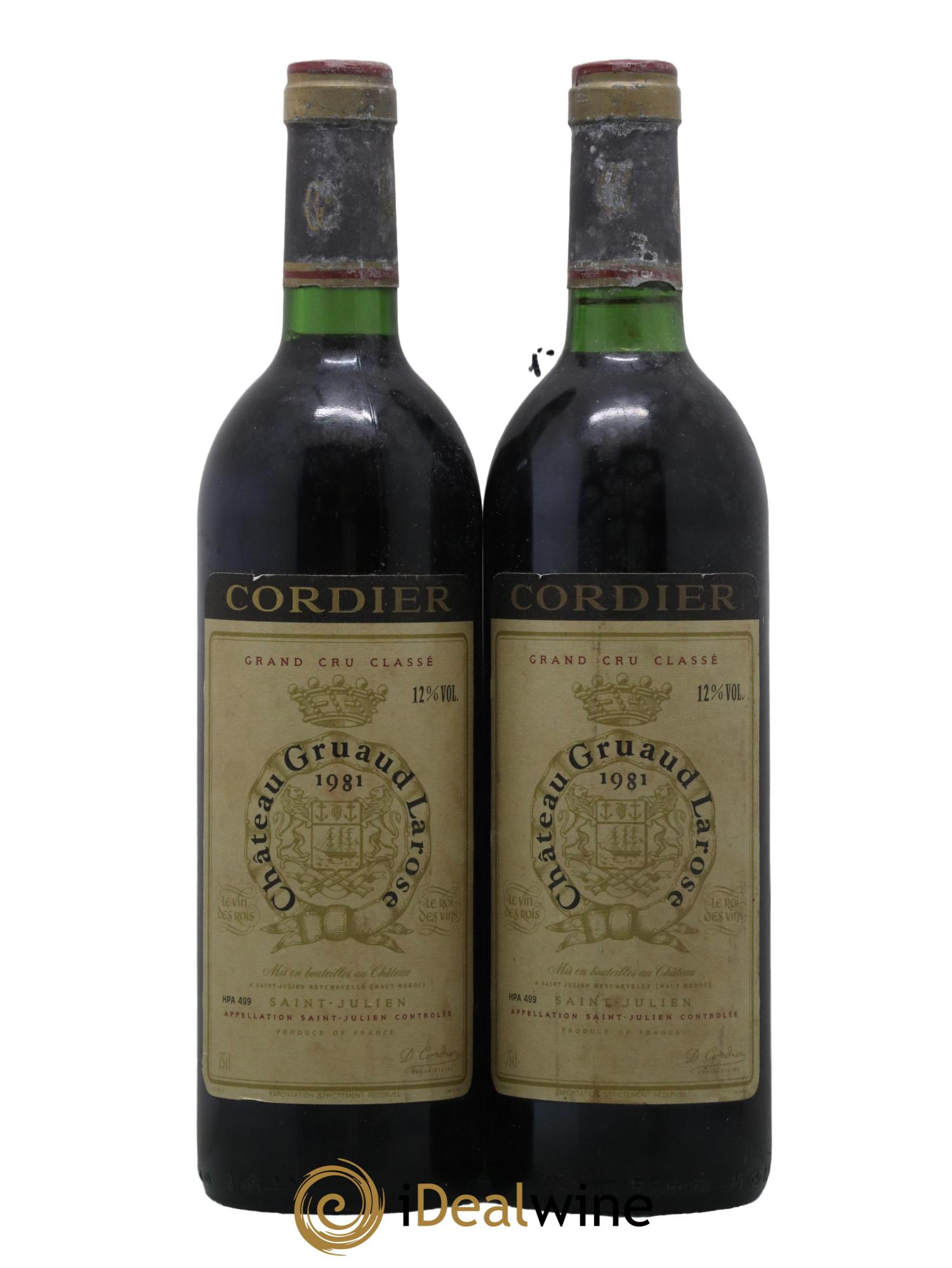 Château Gruaud Larose 2ème Grand Cru Classé 1981 - Lot de 2 bouteilles - 0
