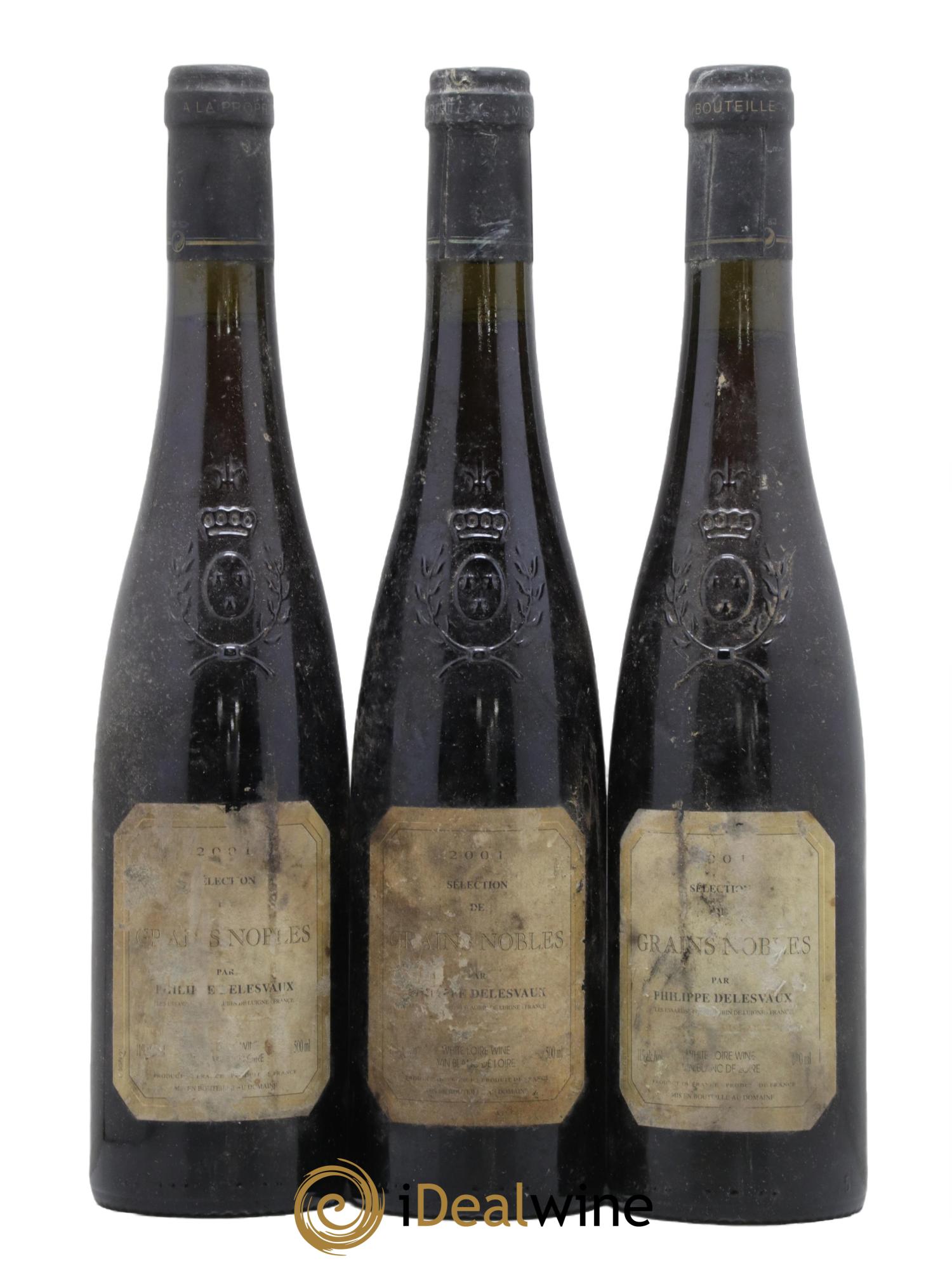 Coteaux du Layon Selection de grains nobles Delesvaux 2001 - Lot de 3 format 50cls - 0