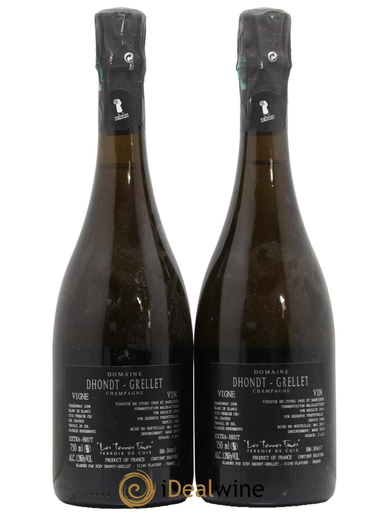 Les Terres Fines Blanc de Blancs Extra-Brut Dhondt Grellet - Lot de 2 bouteilles - 1