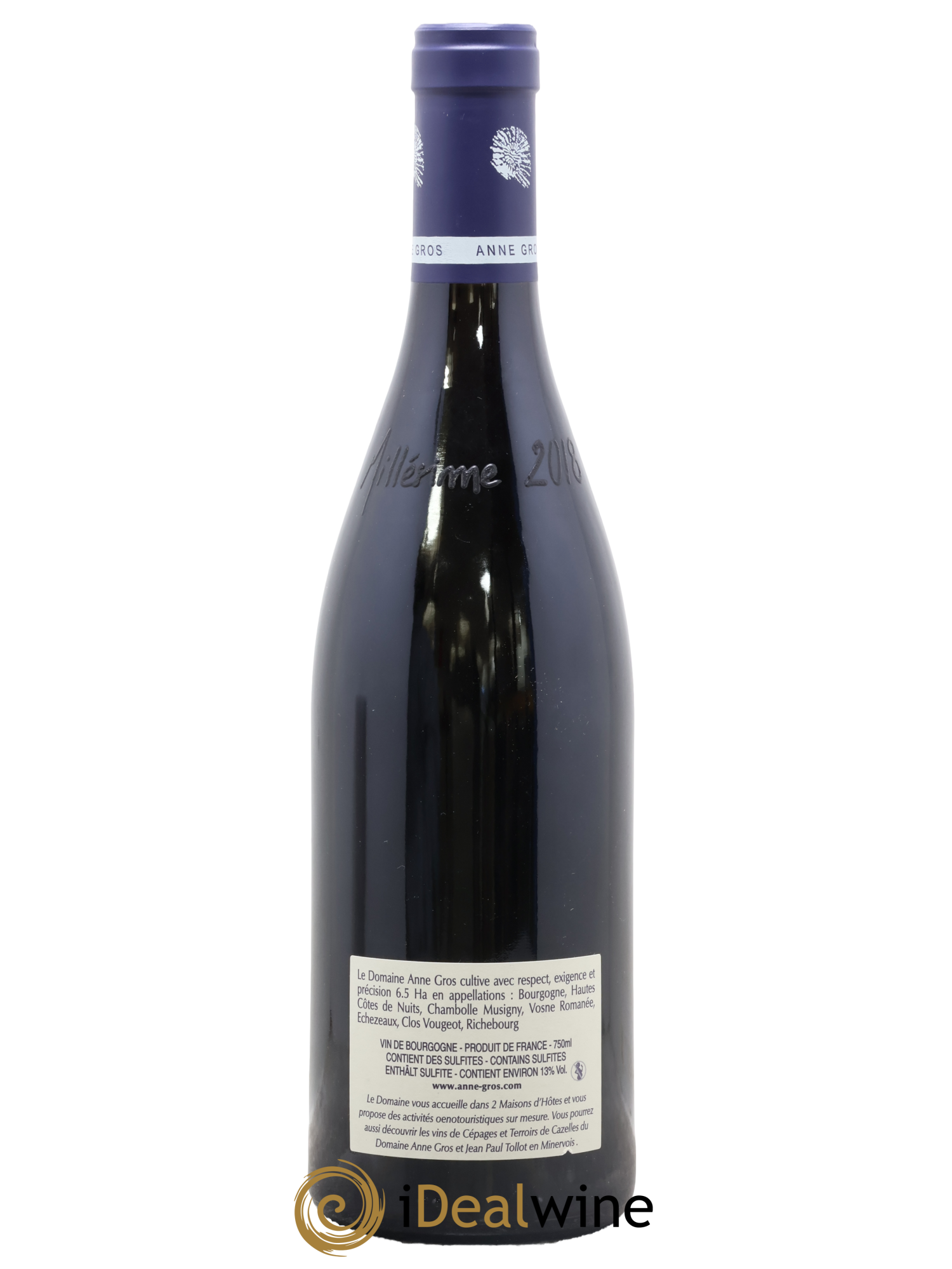 Clos de Vougeot Grand Cru Le Grand Maupertui Anne Gros 2018 - Lot de 1 bouteille - 1