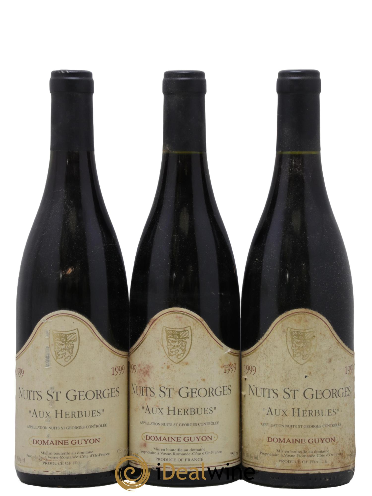 Nuits Saint-Georges Aux Herbues Jean-Pierre Guyon 1999 - Lot de 3 bouteilles - 0