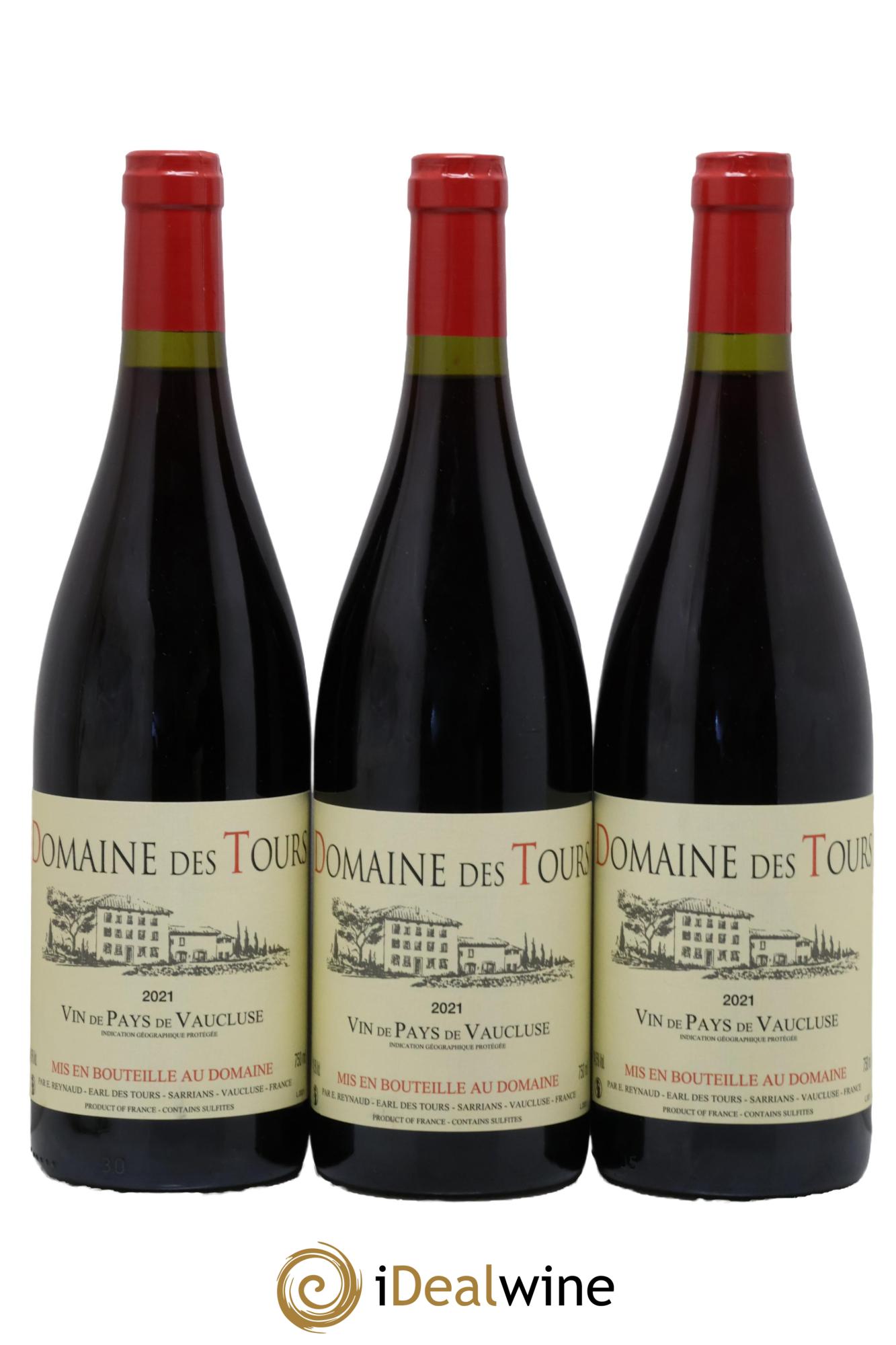 IGP Vaucluse (Vin de Pays de Vaucluse) Domaine des Tours Emmanuel Reynaud 2021 - Lot de 3 bouteilles - 0