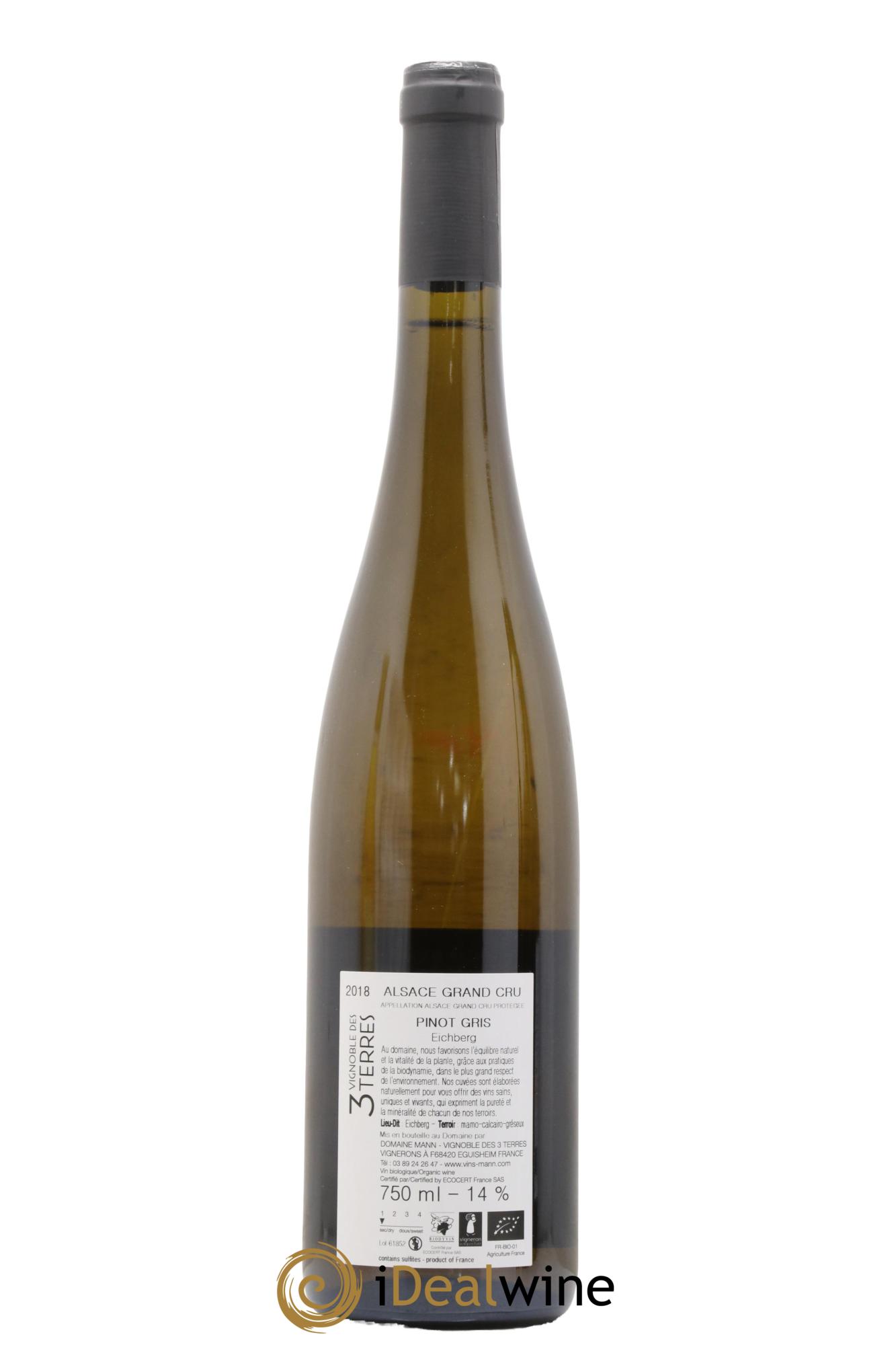 Alsace Grand Cru Pinot Gris Eichberg Vignoble Des 3 Terres Domaine Mann 2018 - Posten von 1 Flasche - 1