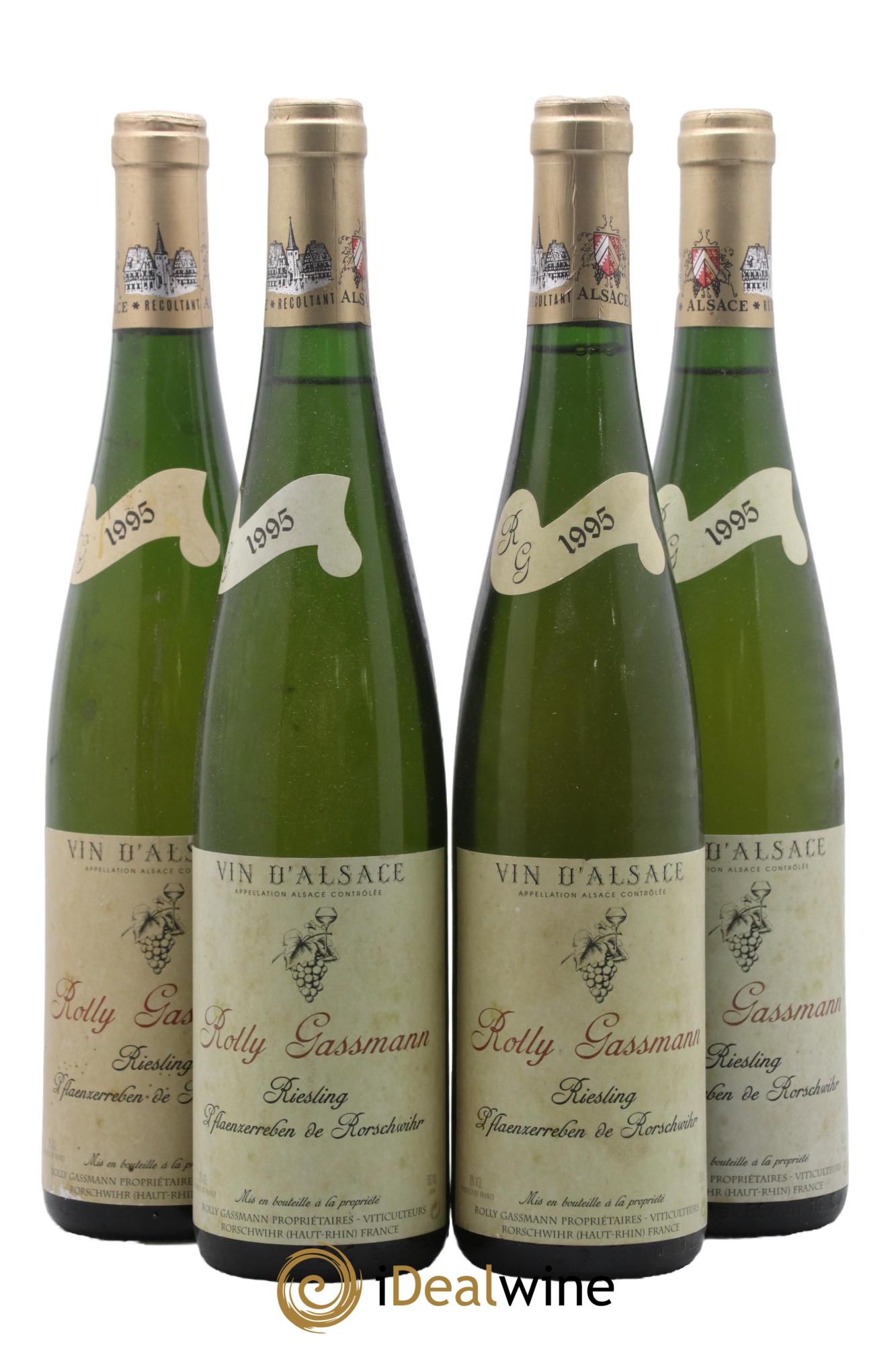 Alsace Riesling Plaenzerreben de Rorschwihr Rolly-Gassmann 1995 - Lotto di 4 bottiglie - 0