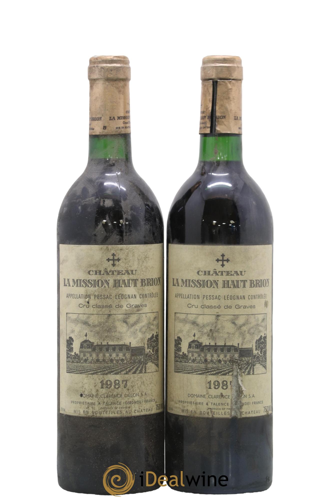 Château la Mission Haut-Brion Cru Classé de Graves 1987 - Lot of 2 bottles - 0