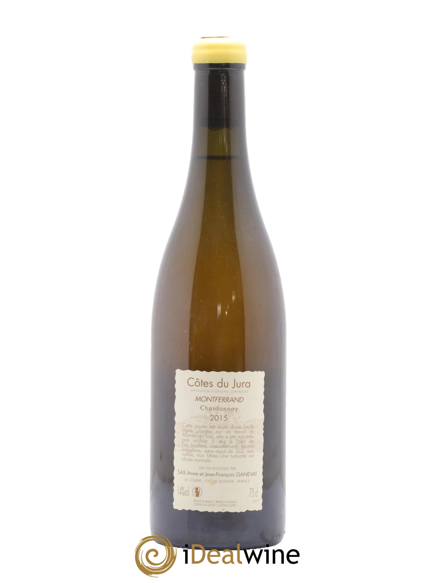 Côtes du Jura Montferrand chardonnay Anne et Jean François Ganevat 2015 - Lot de 1 bouteille - 1