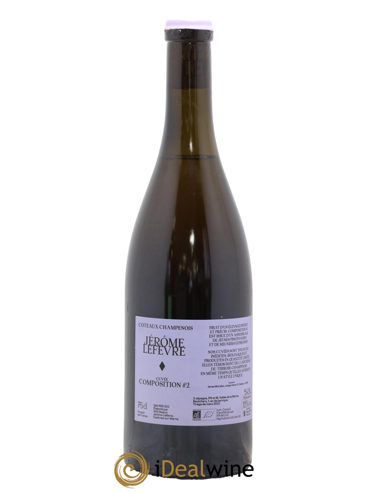 Coteaux Champenois Composition n2 Jerome Lefevre - Lot de 1 bouteille - 1
