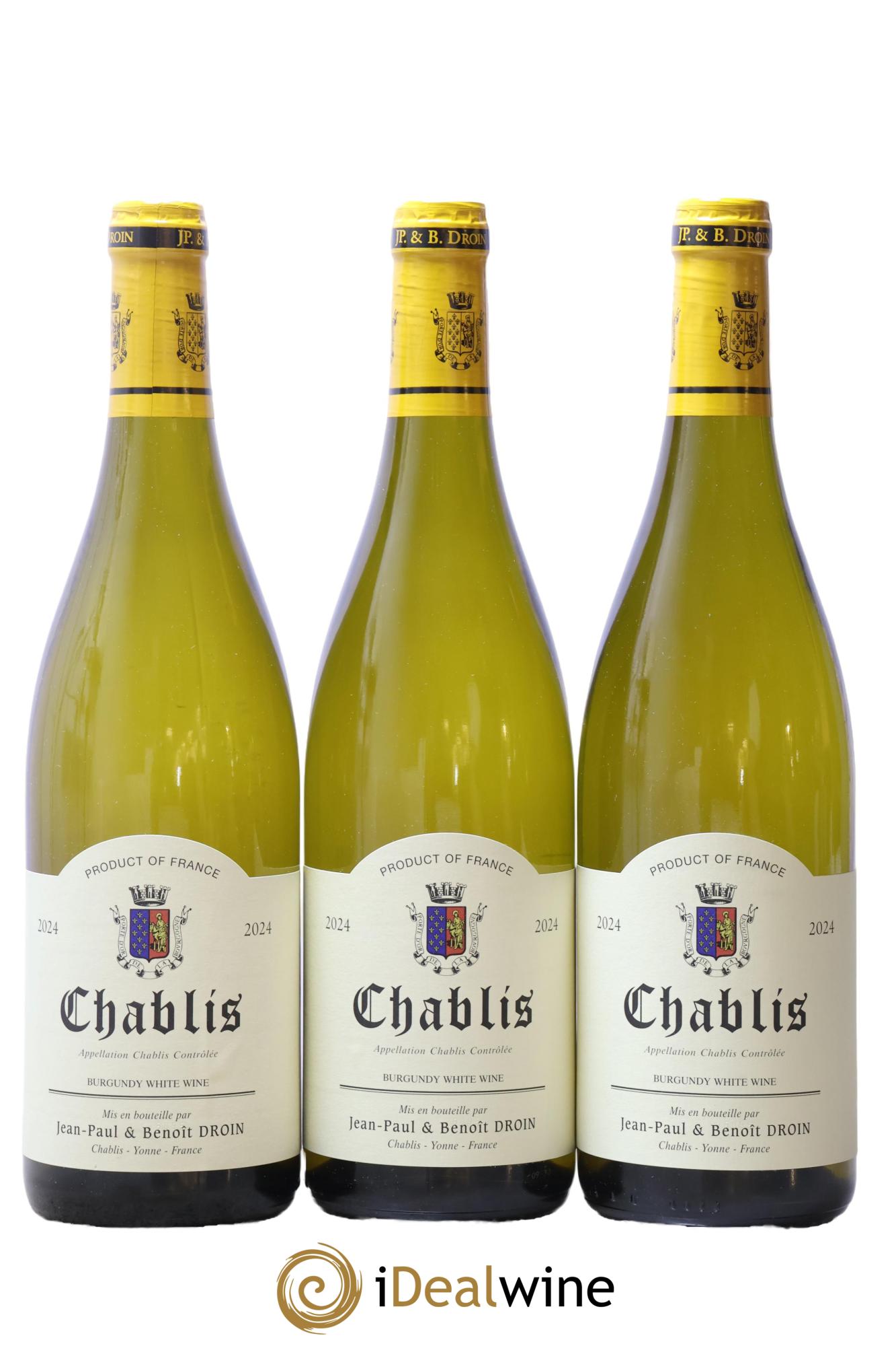 Chablis Jean-Paul & Benoît Droin (Domaine) 2024 - Lot de 3 bouteilles - 0